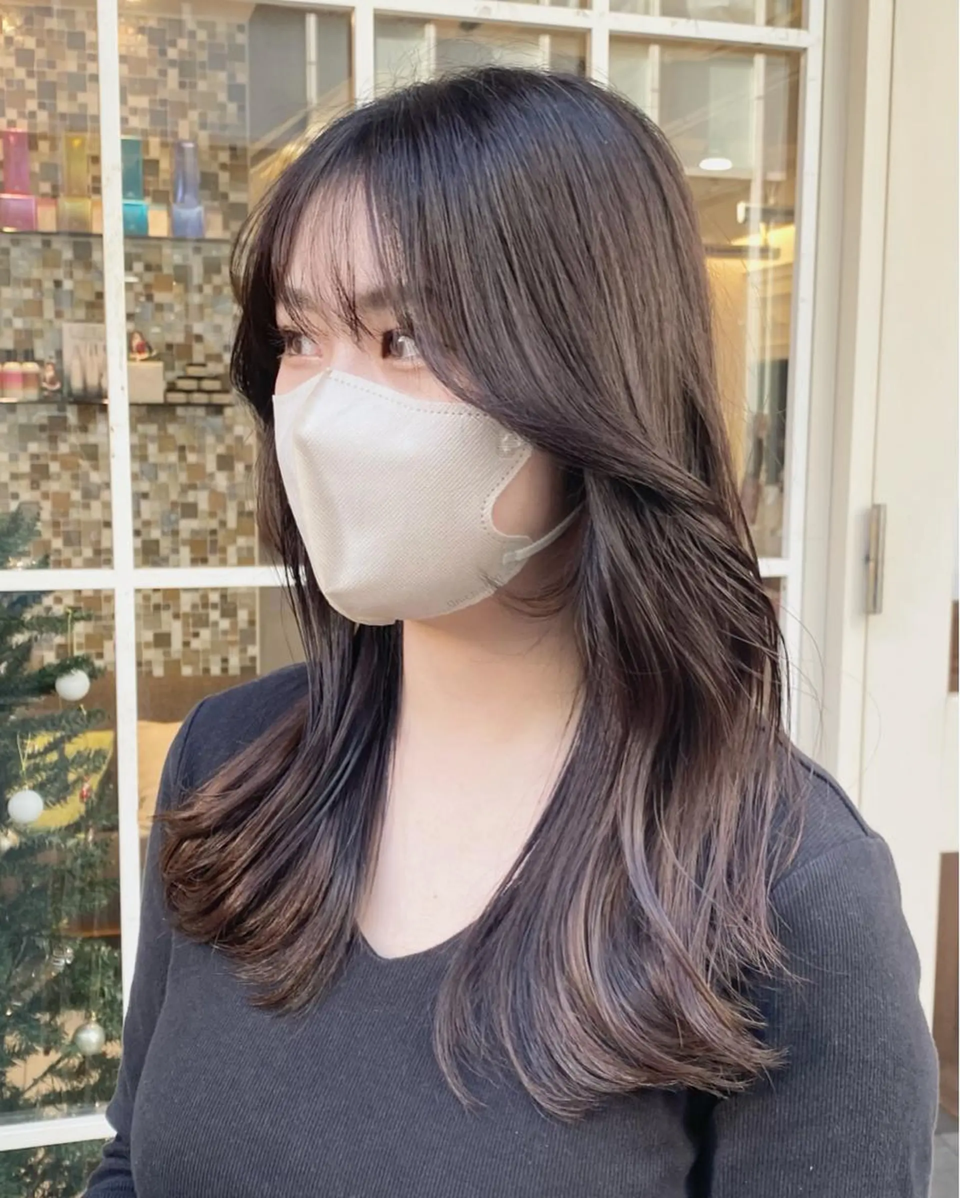 セミロング カラー ベージュカラー ブラウンカラー ブラウンベージュ くびれヘア エギョモリ カット ヘアカラー トリートメント 横浜/レイヤーカット /韓国ヘア/佐藤記正のヘアスタイル