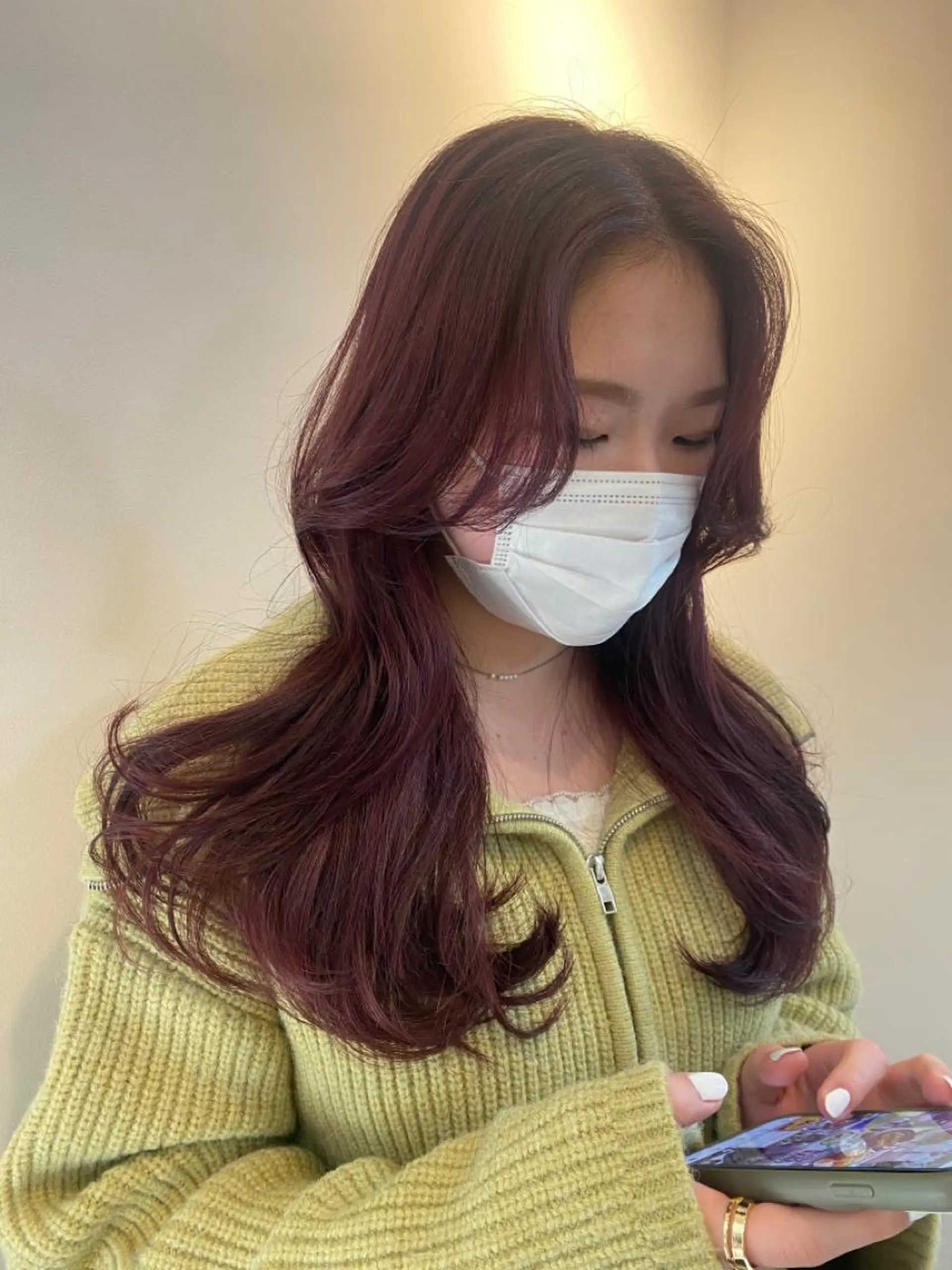 ロング カット ヘアカラー トリートメント 和歌山韓国ヘア🌙 MOEのヘアスタイル