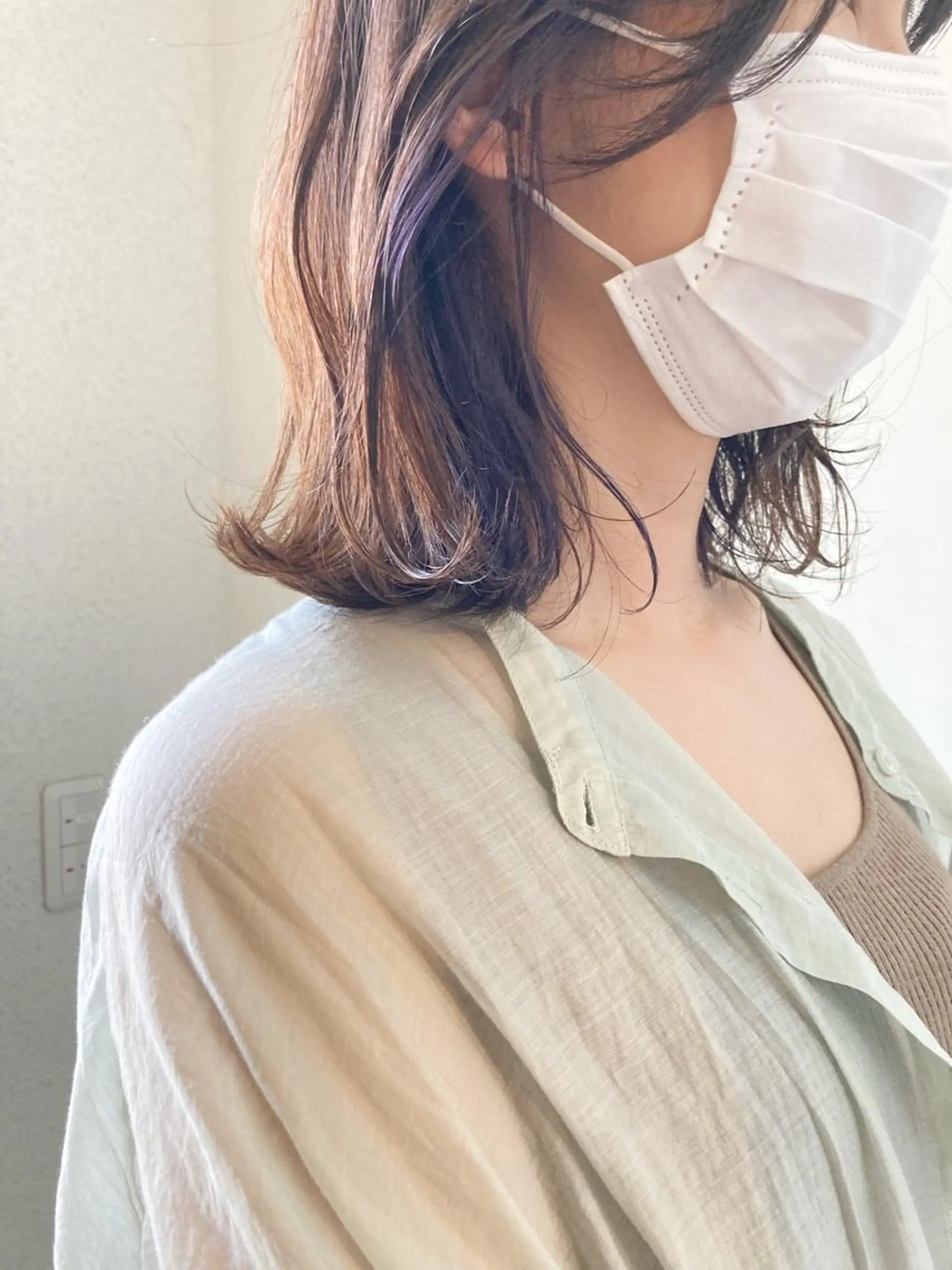 ミディアム カラー ブリーチ ラベンダーカラー カット ヘアカラー 小木曽智美 /ボブ/ショートのヘアスタイル