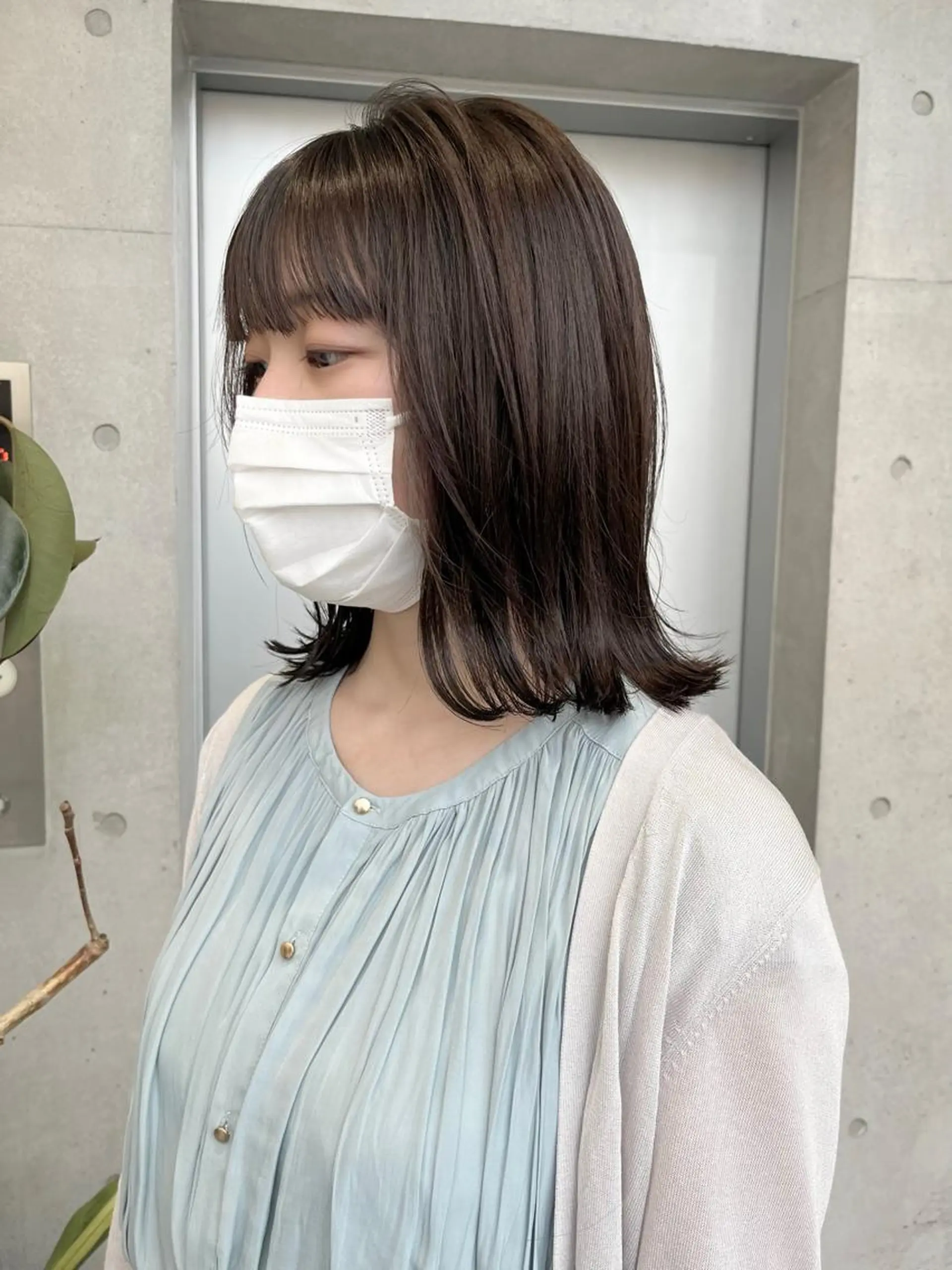 セミロング カラー パーマ ヘアアレンジ ヘアカラー トリートメント 透明感/オリーブ/ グレージュ/YUKAのヘアスタイル
