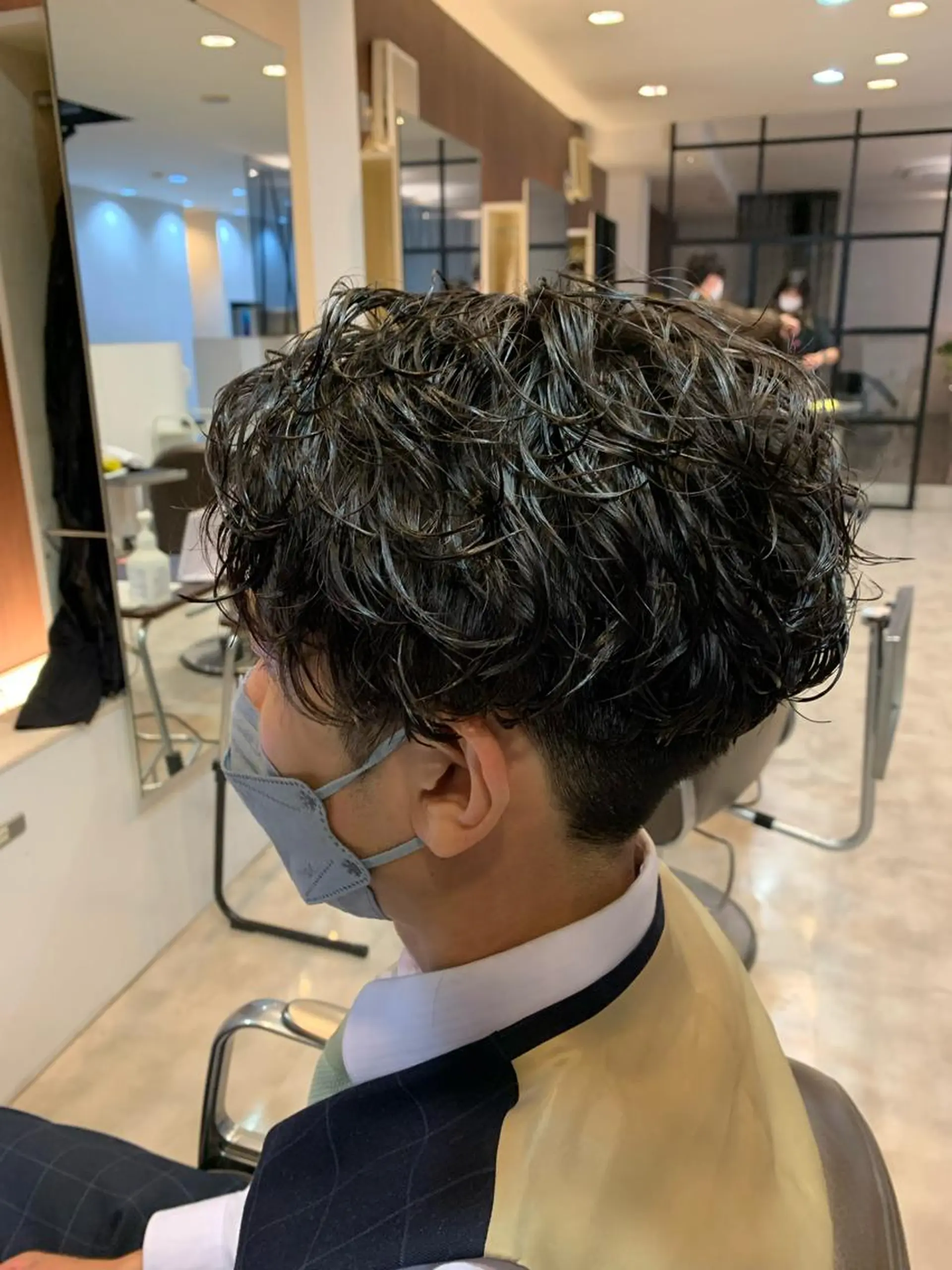 ミディアム メンズ メンズパーマ/難波/ 心斎橋　室園亮佑のヘアスタイル