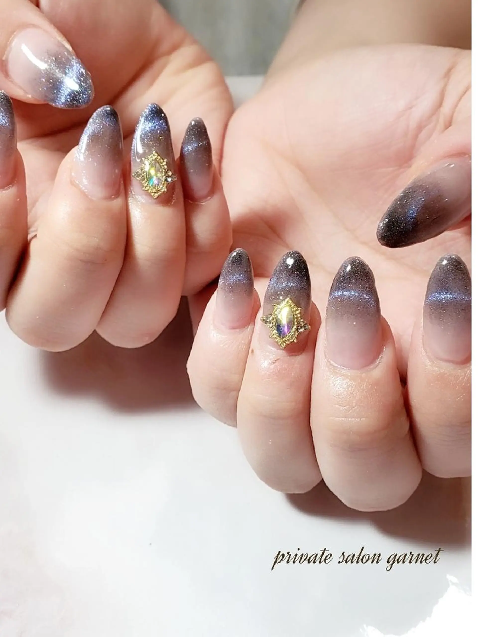 ネイル ジェルネイル マグネットネイル Garnet nailのネイルデザイン