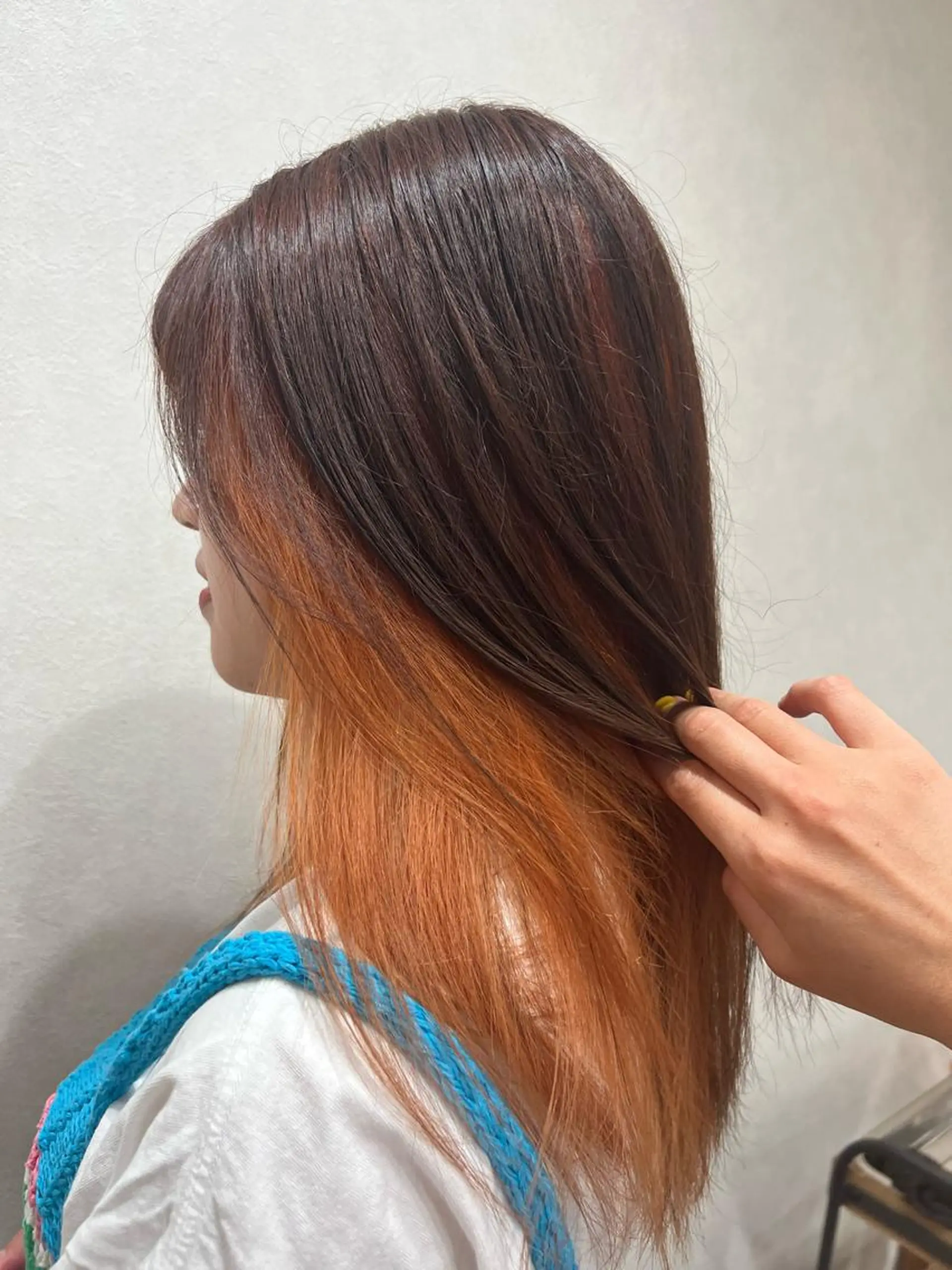 ミディアム カラー オレンジ 髪質改善 🍇おぐら めぐみ🍇のヘアスタイル