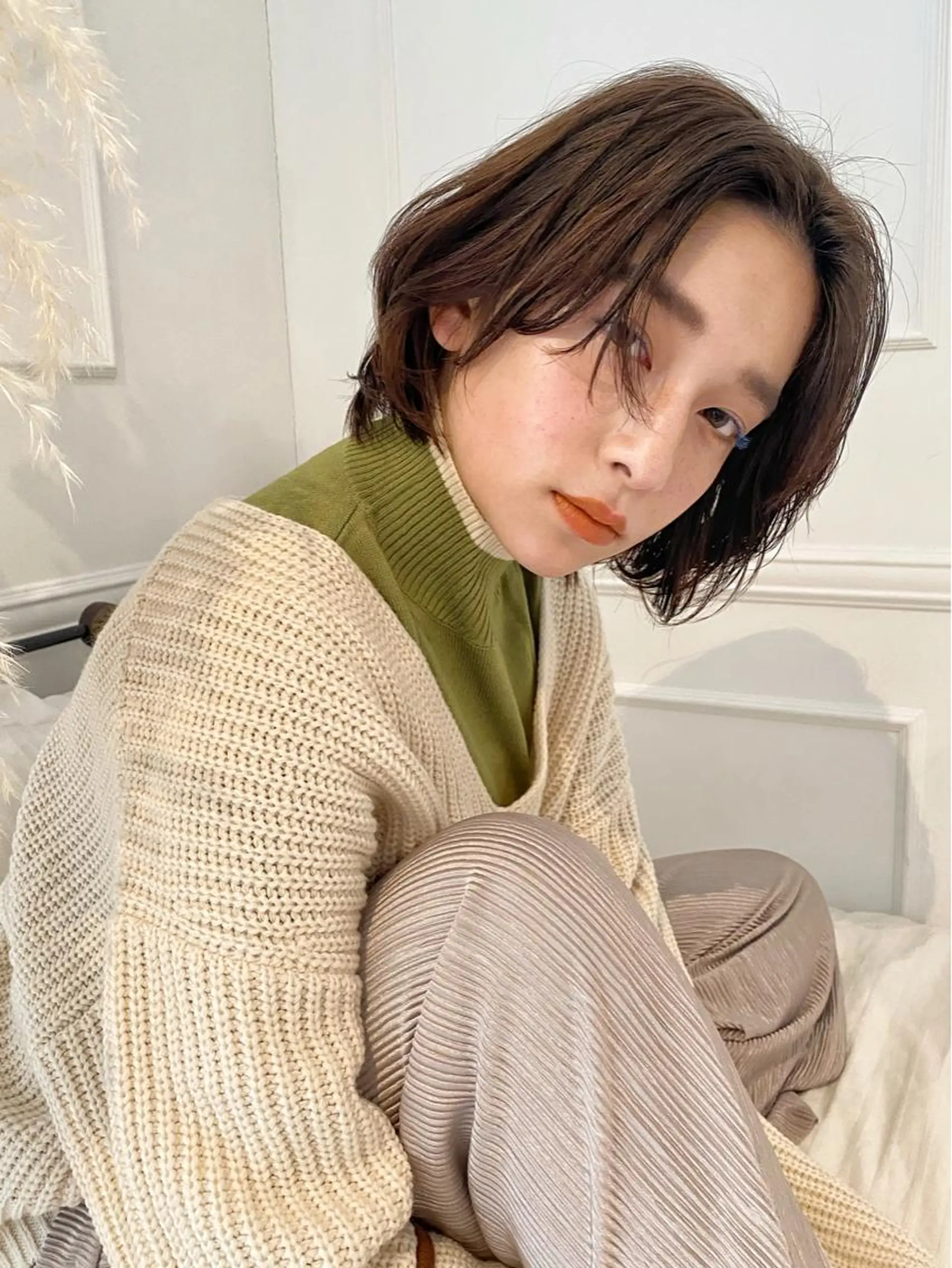 ショート カラー アッシュ ボブ レイヤー/大人ボブ 渡邉【日吉美容室】のヘアスタイル