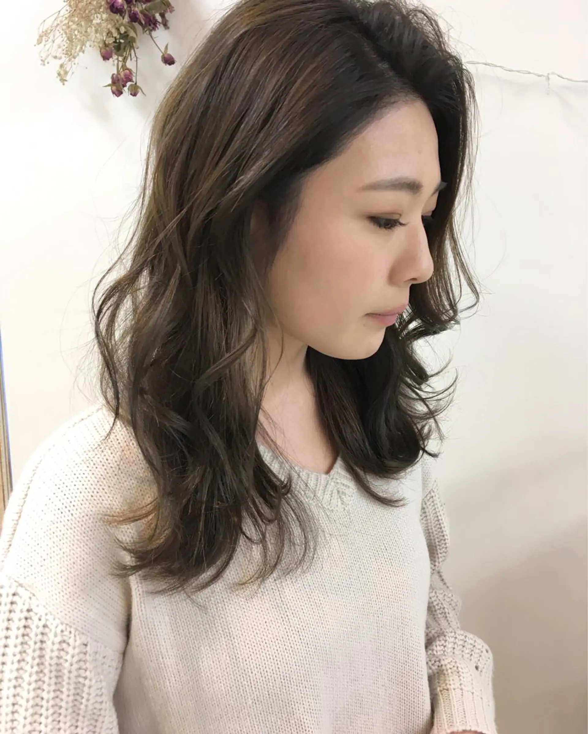 セミロング カラー タナカ タクヤのヘアスタイル