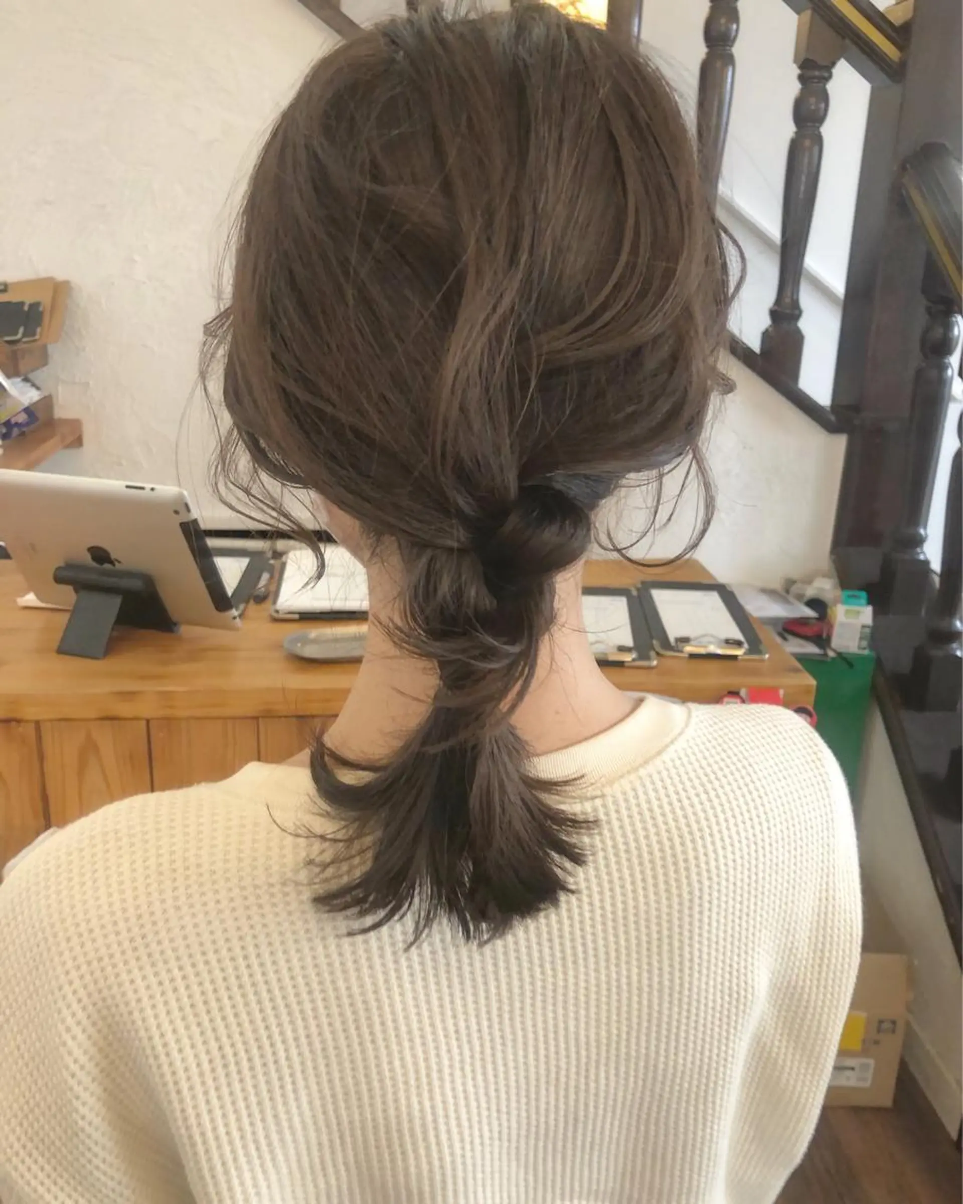 ミディアム カラー カット ヘアカラー 縮毛矯正 トリートメント 江原 彩華のヘアスタイル
