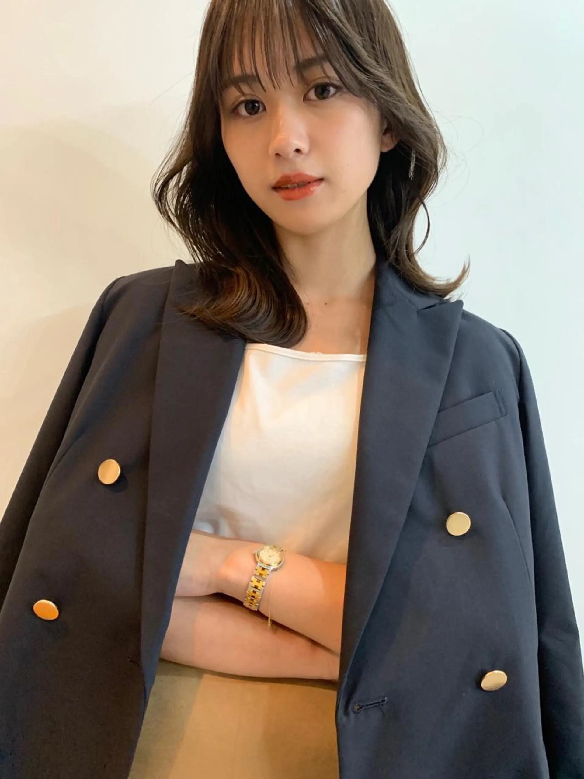 ミディアム カラー なかの たくみのヘアスタイル