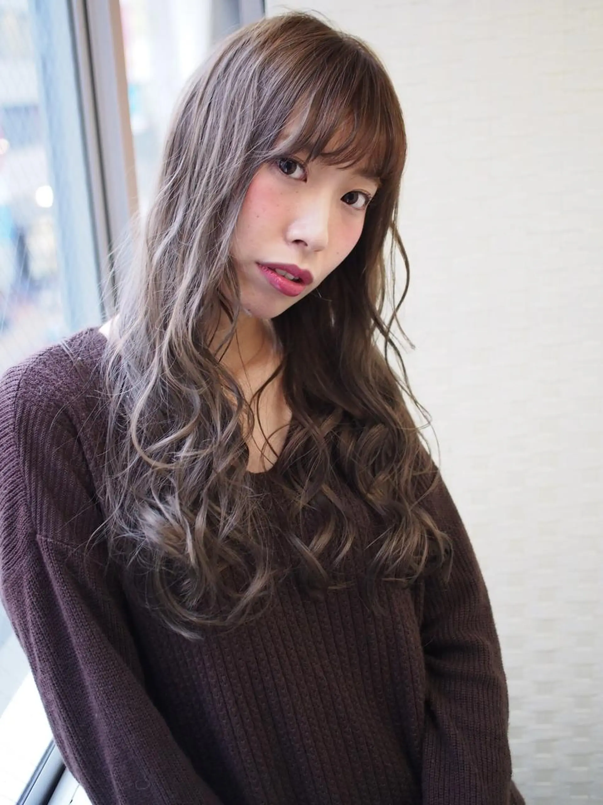 セミロング ロング セミロングパーマ ヘアカラー トリートメント ほさか しんごのヘアスタイル