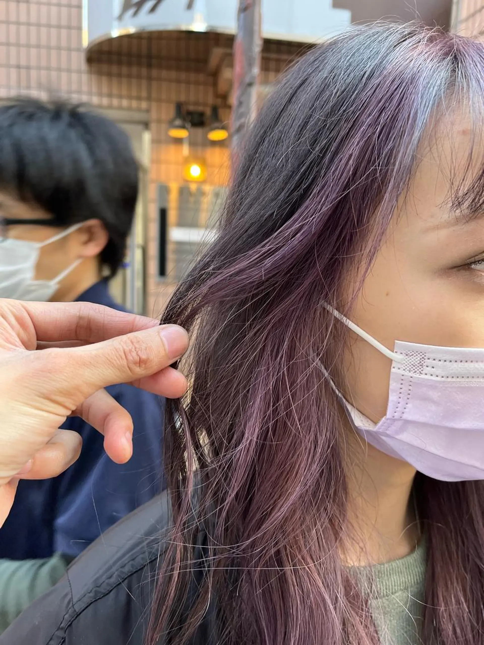 ロング カラー ショートボブ アッシュ バレイヤージュ ミストバング ベージュカラー カット ヘアカラー トリートメント 原宿サロン代表 デザインカラー伊藤卓のヘアスタイル