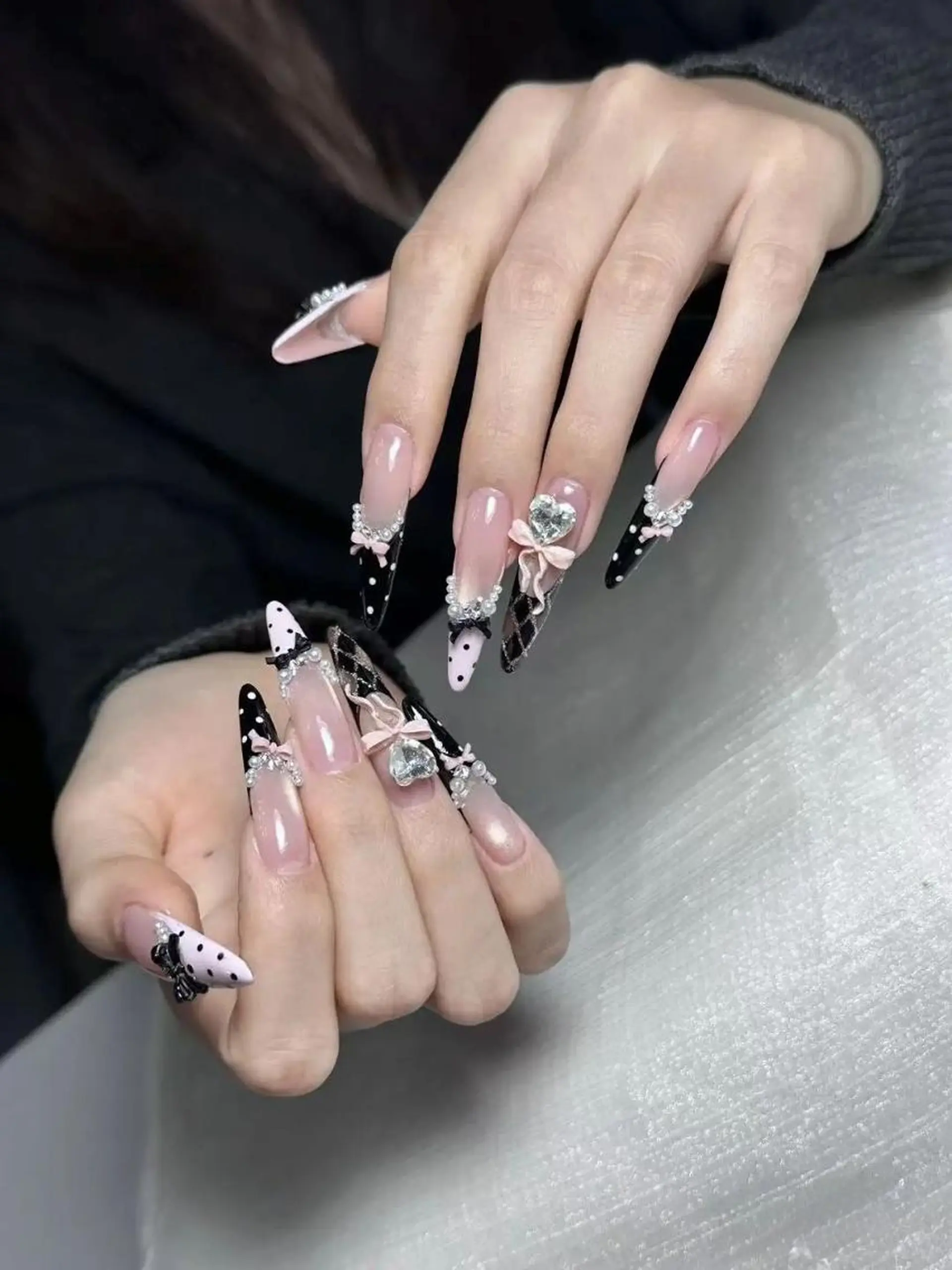 ネイル 長さ出し フレンチネイル グラデーション 卒業式 マグネットネイル Sora nail 長さ出し専門店のネイルデザイン