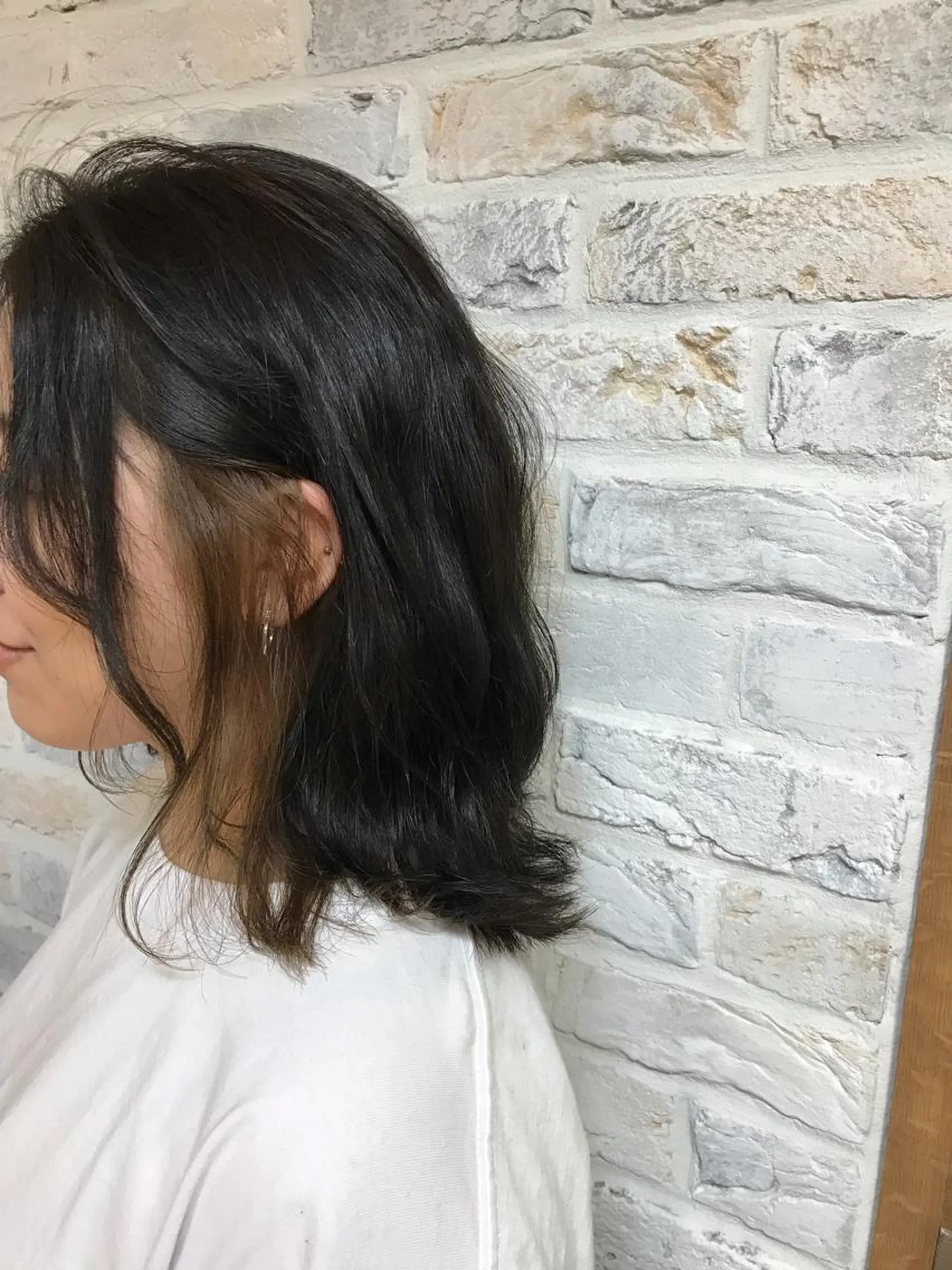 セミロング カラー パーマ ヘアアレンジ re naのヘアスタイル
