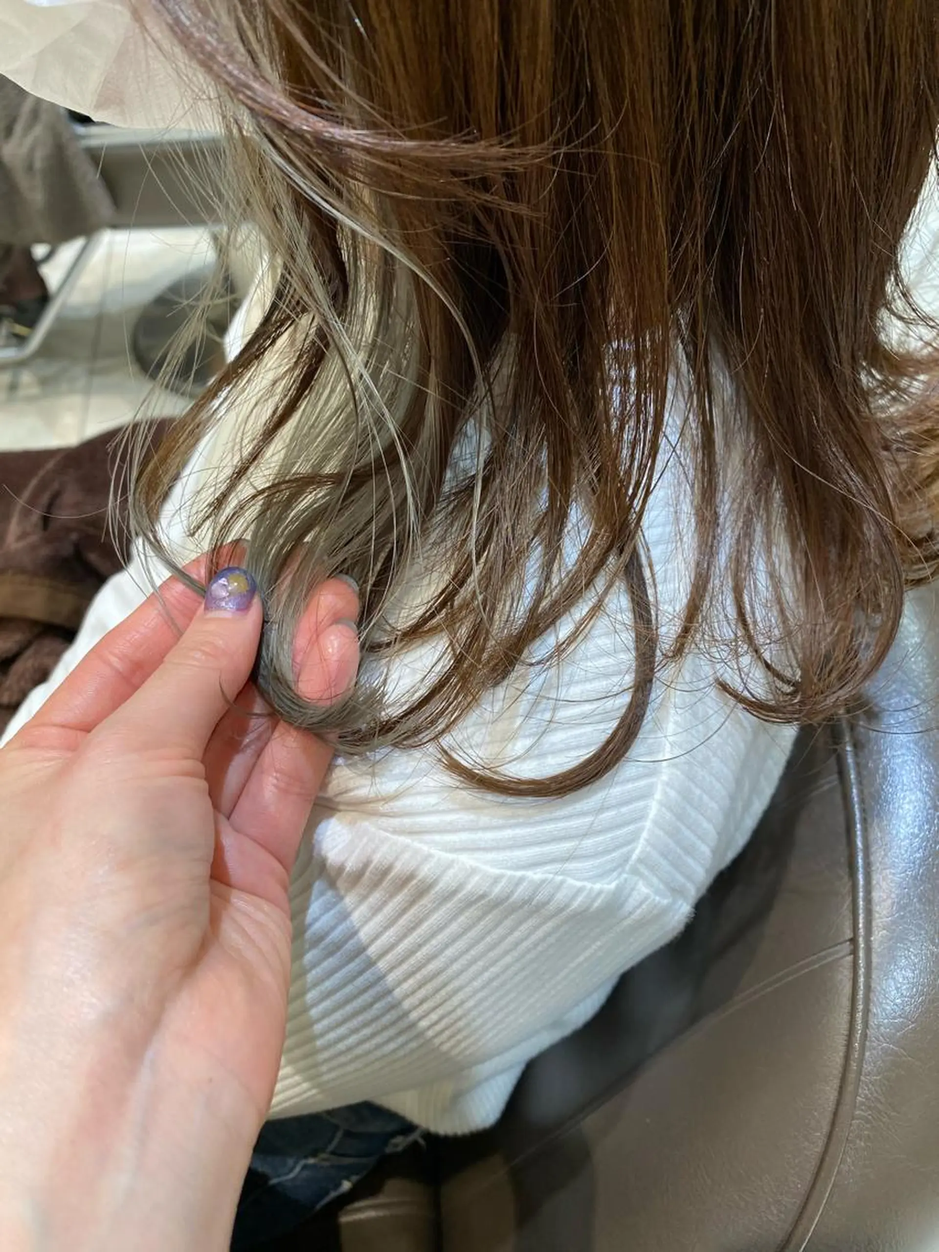 セミロング 似合わせ艶髪カラー ❤️ハダユミのヘアスタイル