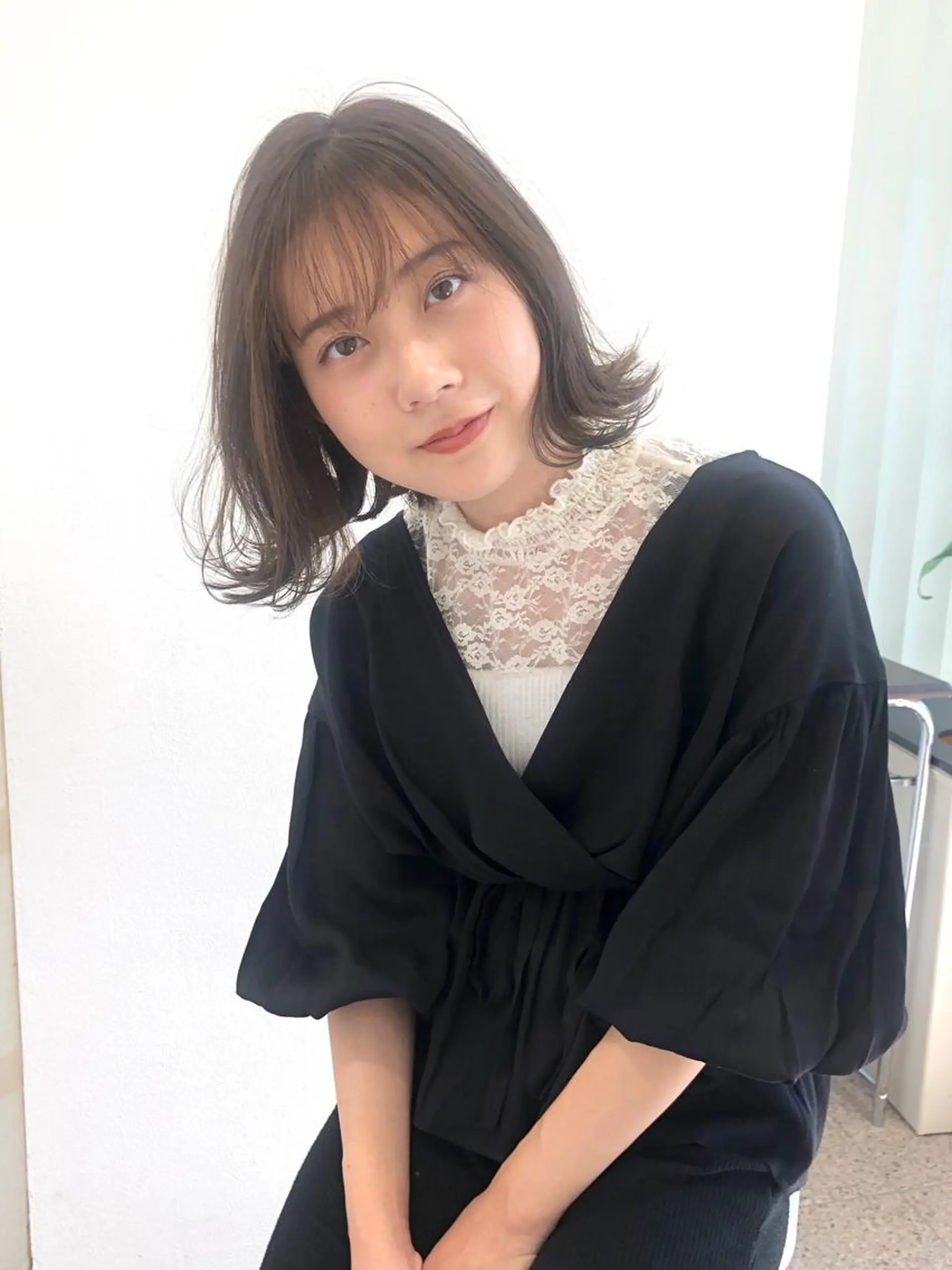 ミディアム 似合わせカット 迫留由弥のヘアスタイル