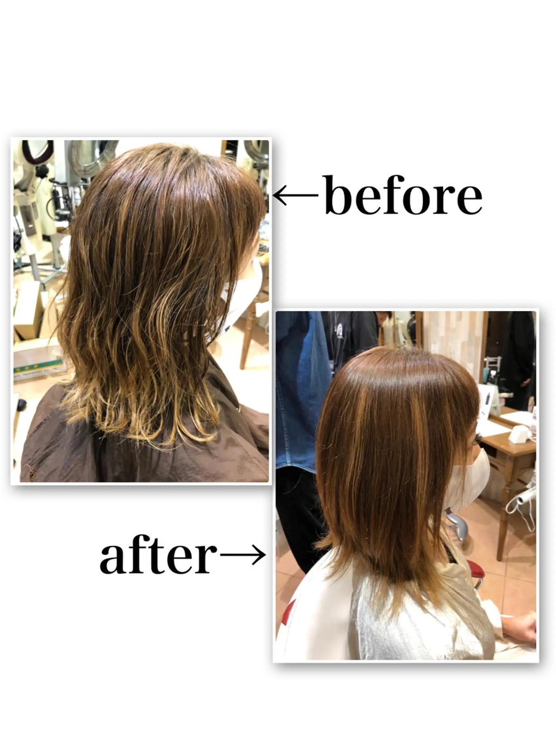 ミディアム カラー パーマ ブリーチ 髪質改善 縮毛矯正 ✨髪質改善ストレート ×ミニボブ✨萩原 翼のヘアスタイル