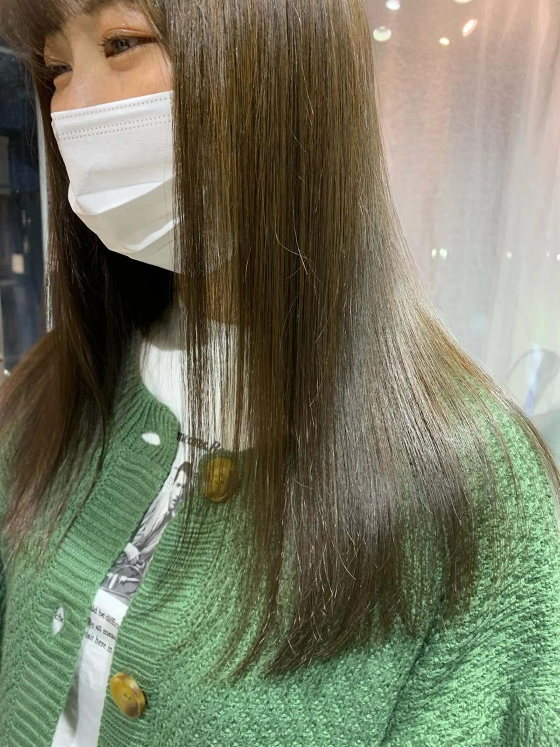 セミロング カラー グレージュ オリーブグレージュ オリーブグレー 💖デザインカラー/ タダ ハナカ💖のヘアスタイル