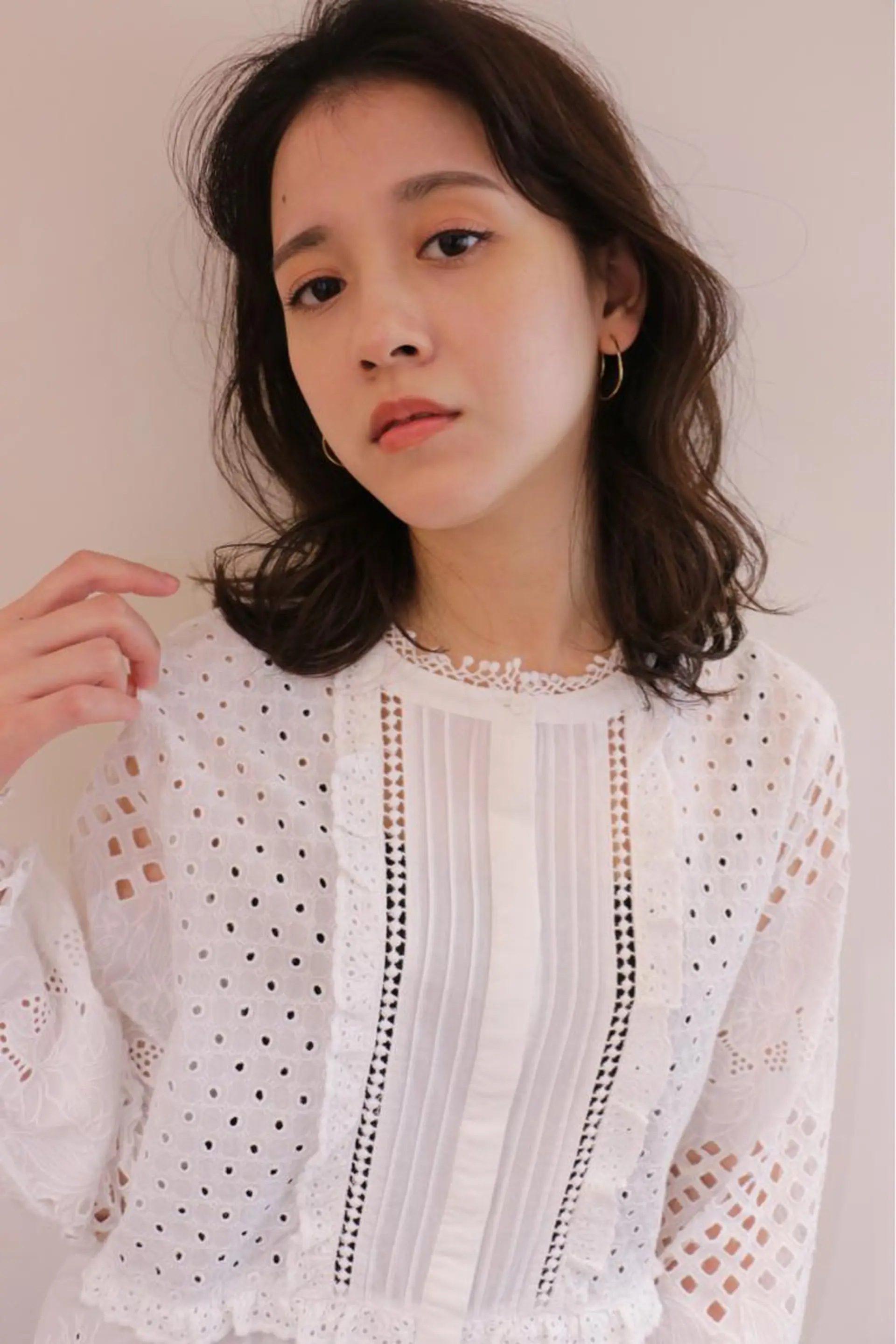 ミディアム カラー パーマ 安村 美奈のヘアスタイル