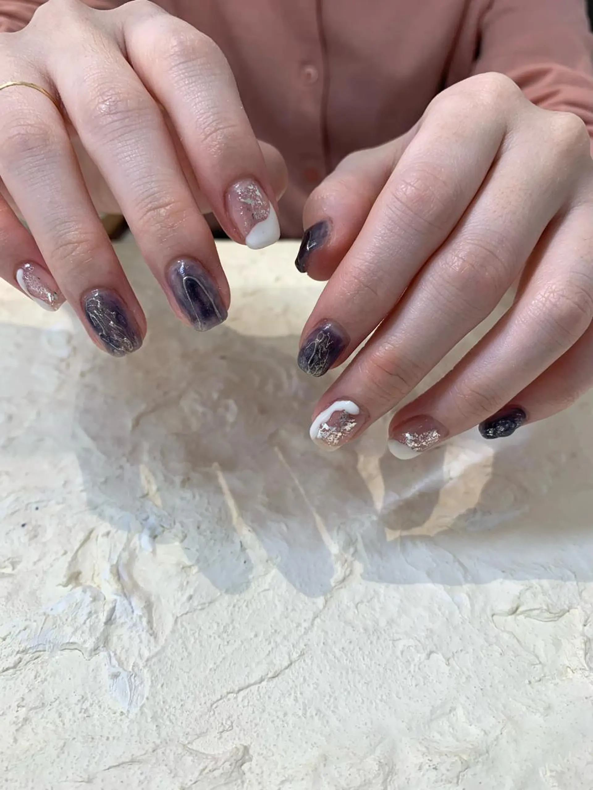 ネイル ブルー マキノ ユイのネイルデザイン