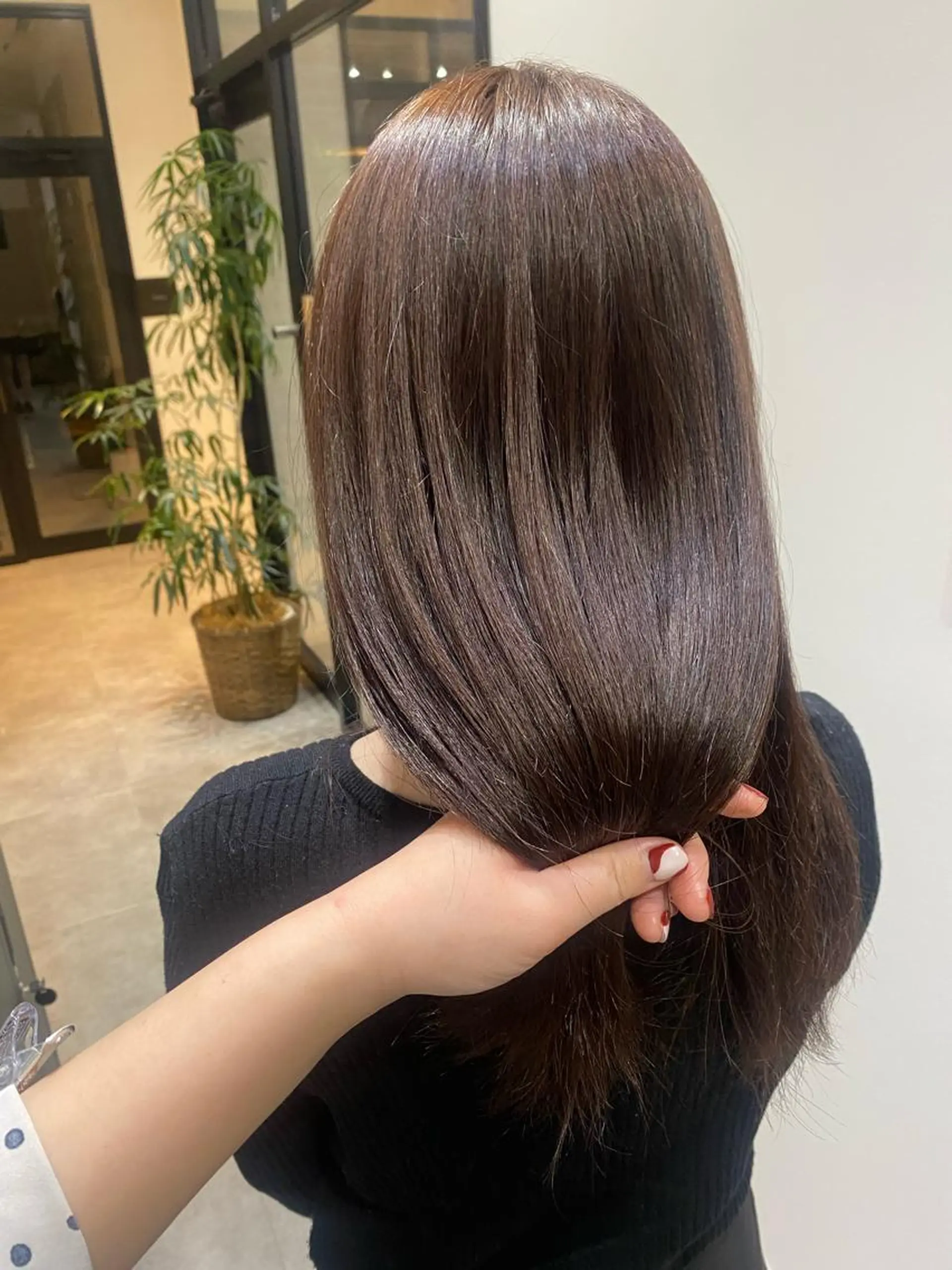 セミロング カラー ブラウンカラー ラベンダーカラー ラベンダーブラウン カット ヘアカラー 縮毛矯正 トリートメント 🍑艶髪✖️暖色系 ✨momoka🍑のヘアスタイル