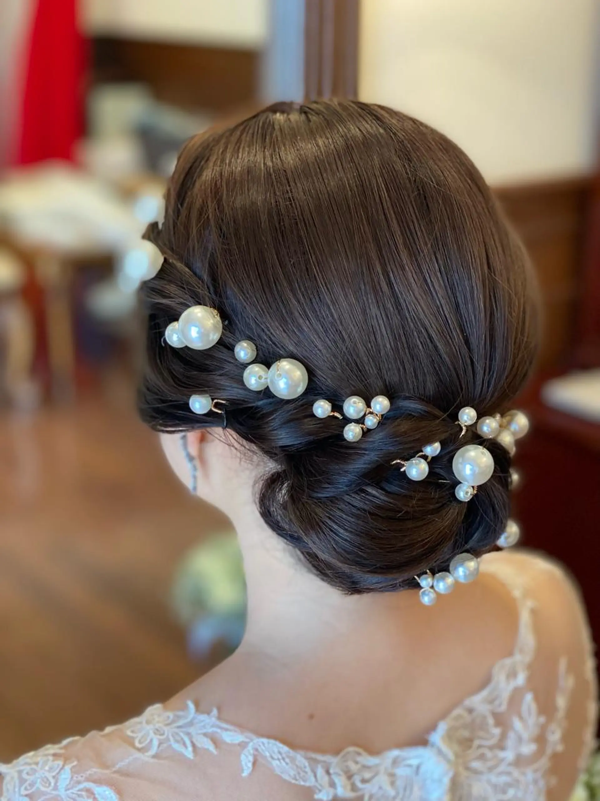 セミロング ヘアアレンジ 結婚式・ブライダル 鈴木 沙羅のマツエク・マツパデザイン