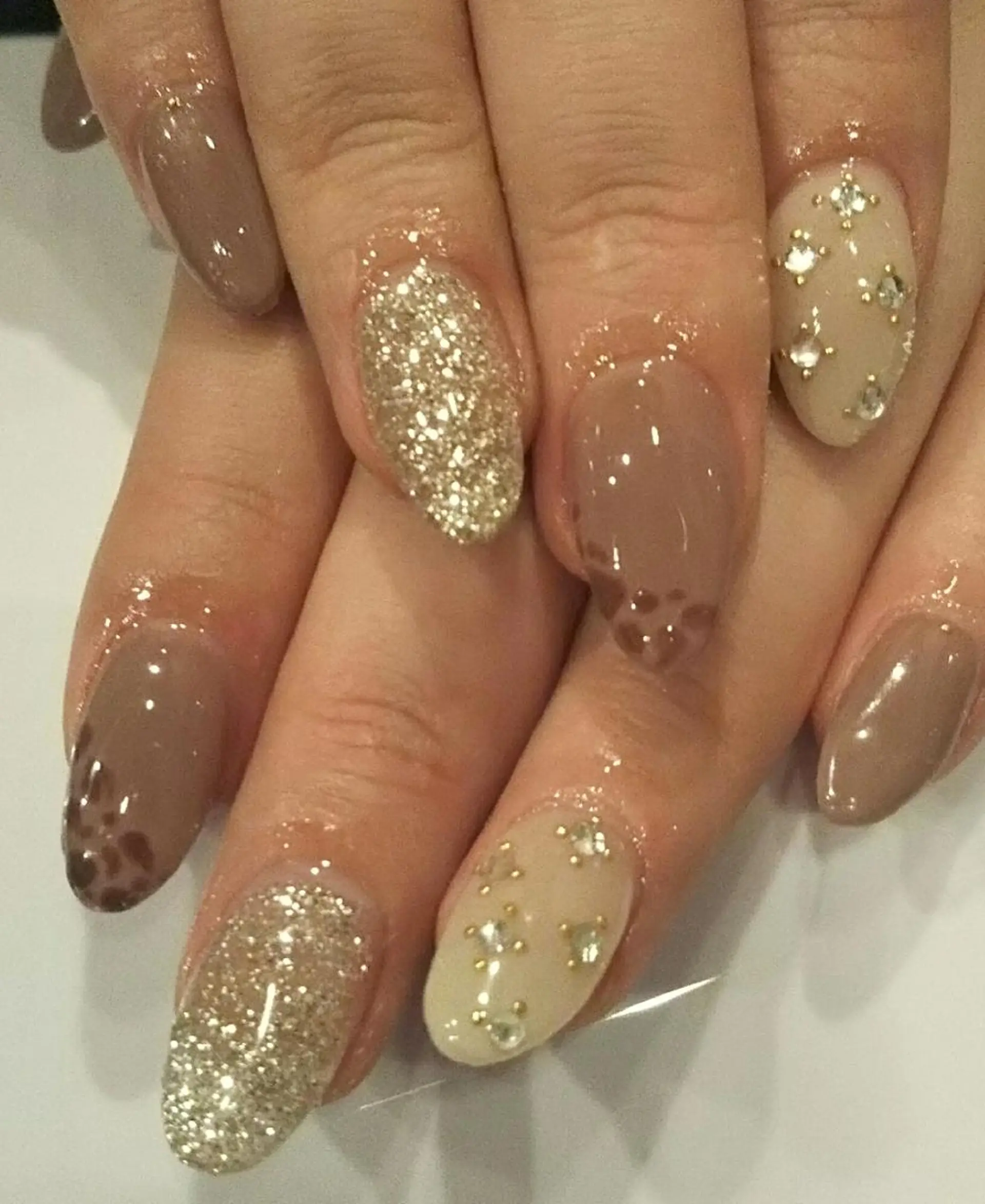 ネイル ブラウン シンプルネイル ハンドネイル private salon mieのネイルデザイン