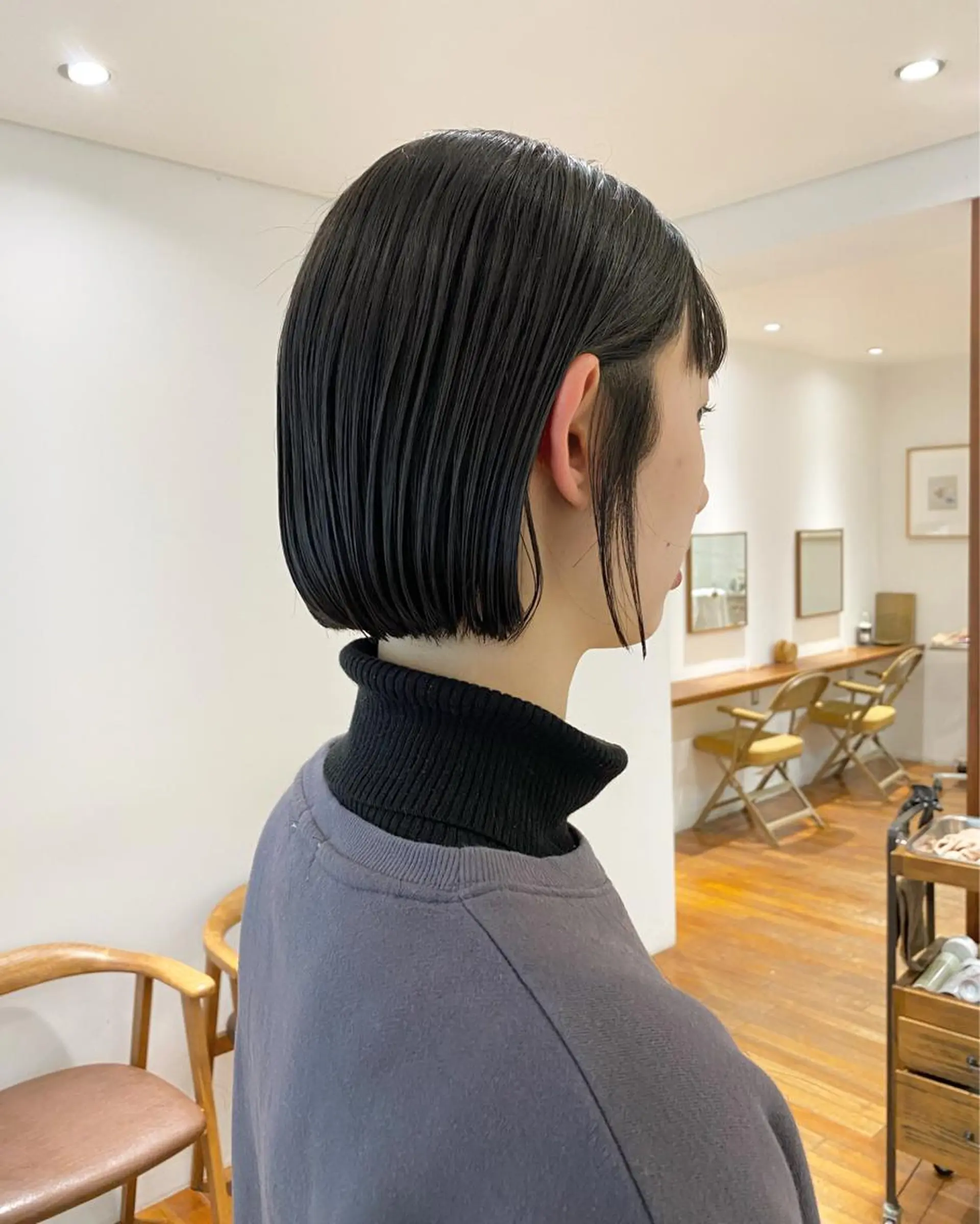 ミディアム カラー カット ヘアカラー トリートメント IVORY.所属・🟩白髪ぼかし/ボブ /ショートヘア/大司のヘアスタイル