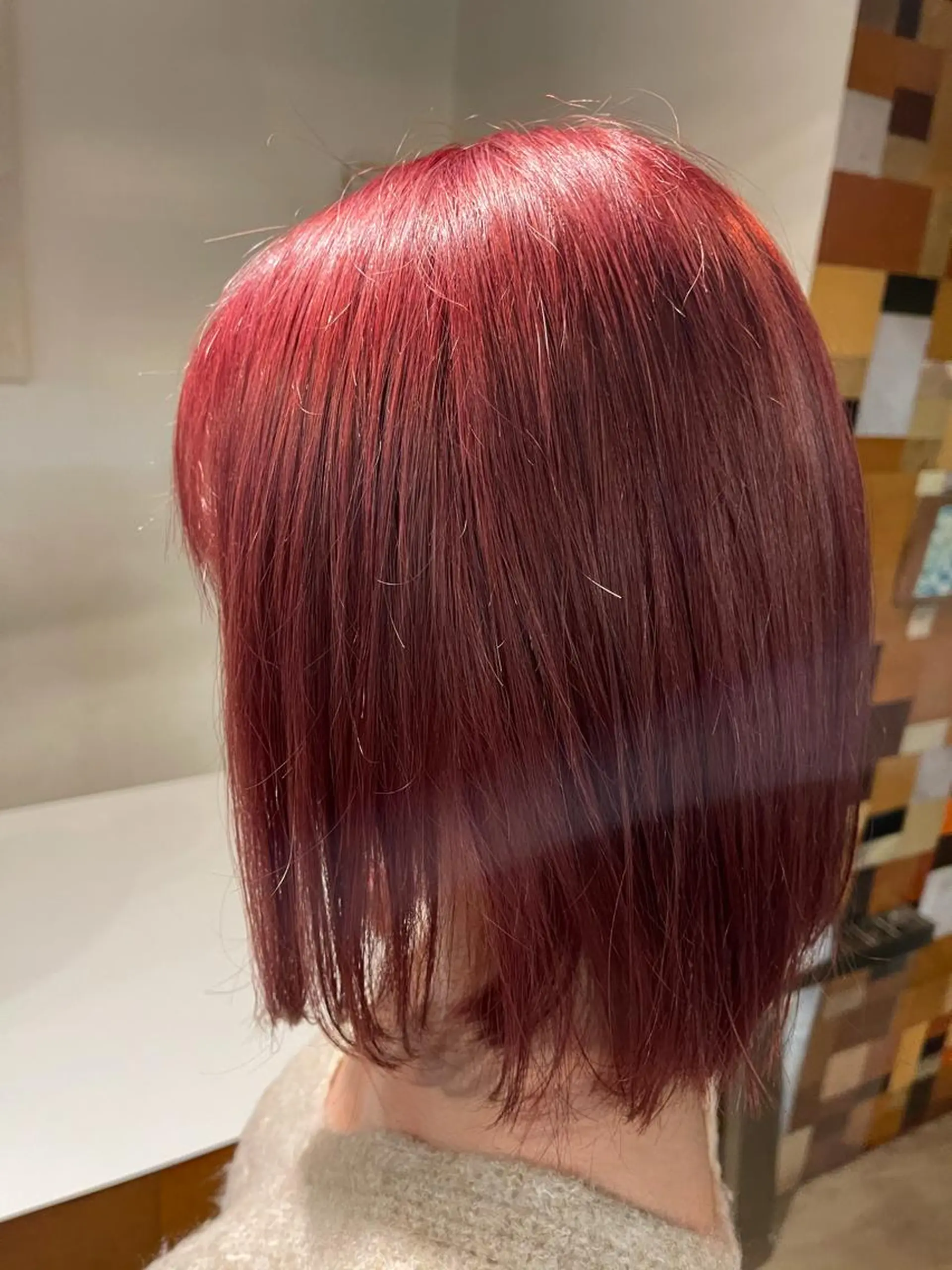 ミディアム カラー ダブルカラー ピンクカラー レッドカラー ✨パーソナルカラー✨ 髪質改善 成澤 亨碩のヘアスタイル