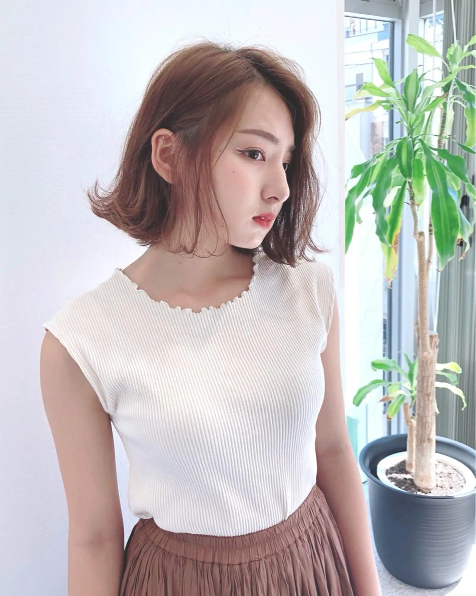 ミディアム 似合わせカット 迫留由弥のヘアスタイル