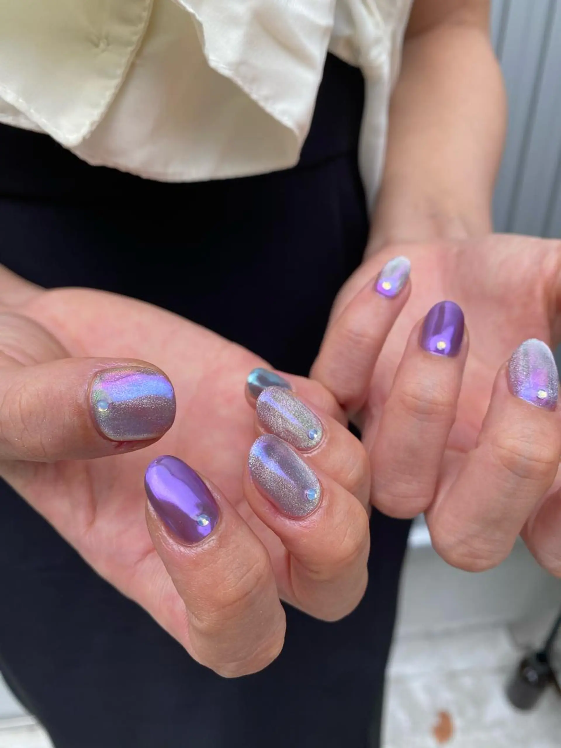 ネイル オーロラネイル マグネットネイル 🌼大西洋子 laughl🌼のネイルデザイン