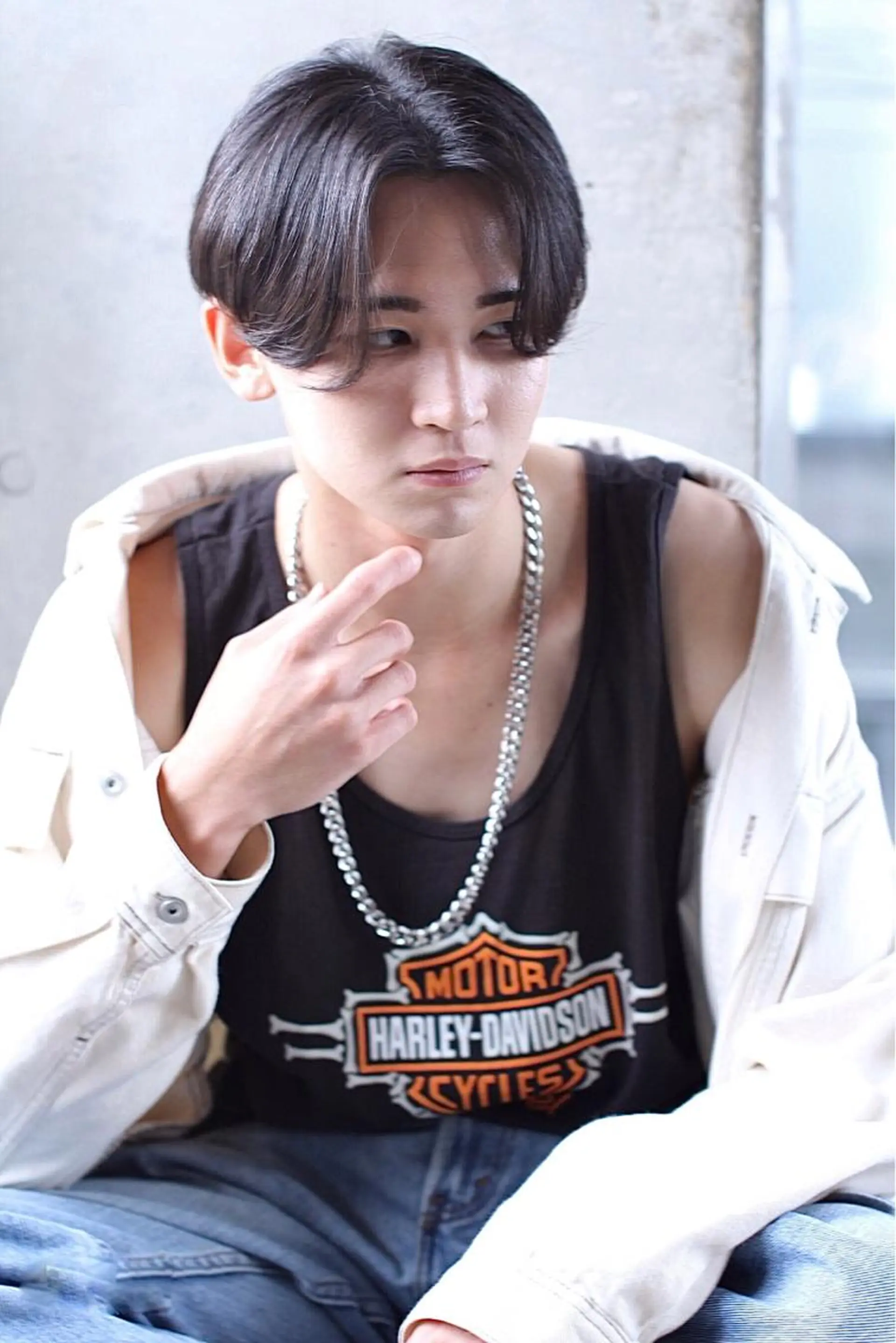 メンズ センターパート パーマ トリートメント ヘアセット 【メンズ特化】 ムネカタ アキトのヘアスタイル