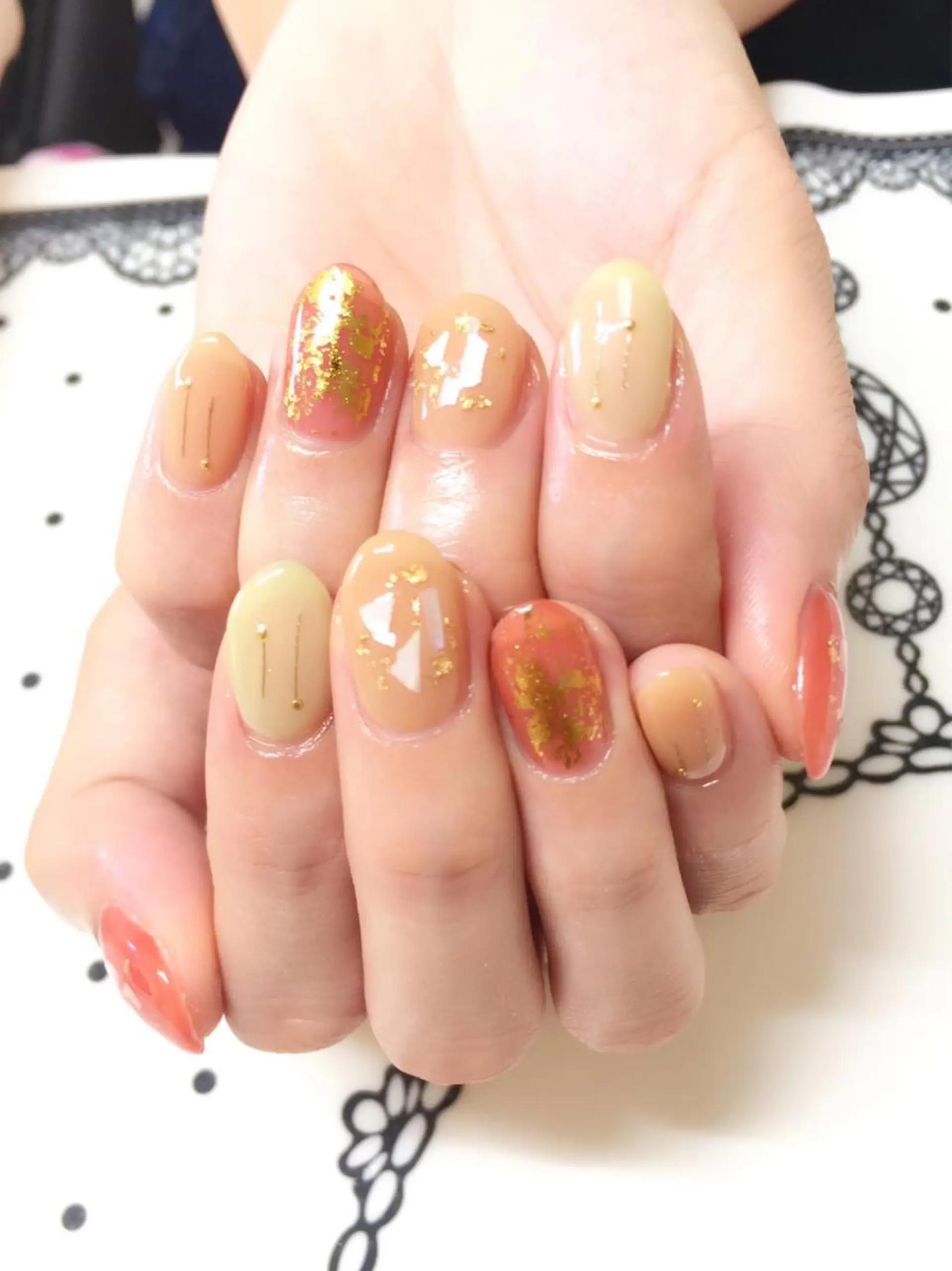 ネイル フットネイル ジェルネイル ミラーネイル パラジェル 春ネイル ハンドネイル clover nailのネイルデザイン