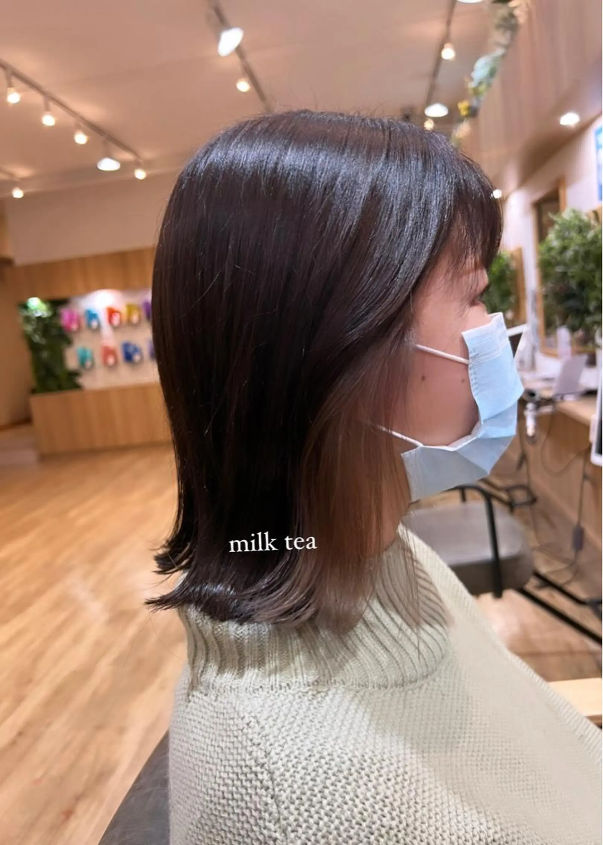 ミディアム カラー 瀧優華白髪ぼかし 大人レイヤー🩵のヘアスタイル