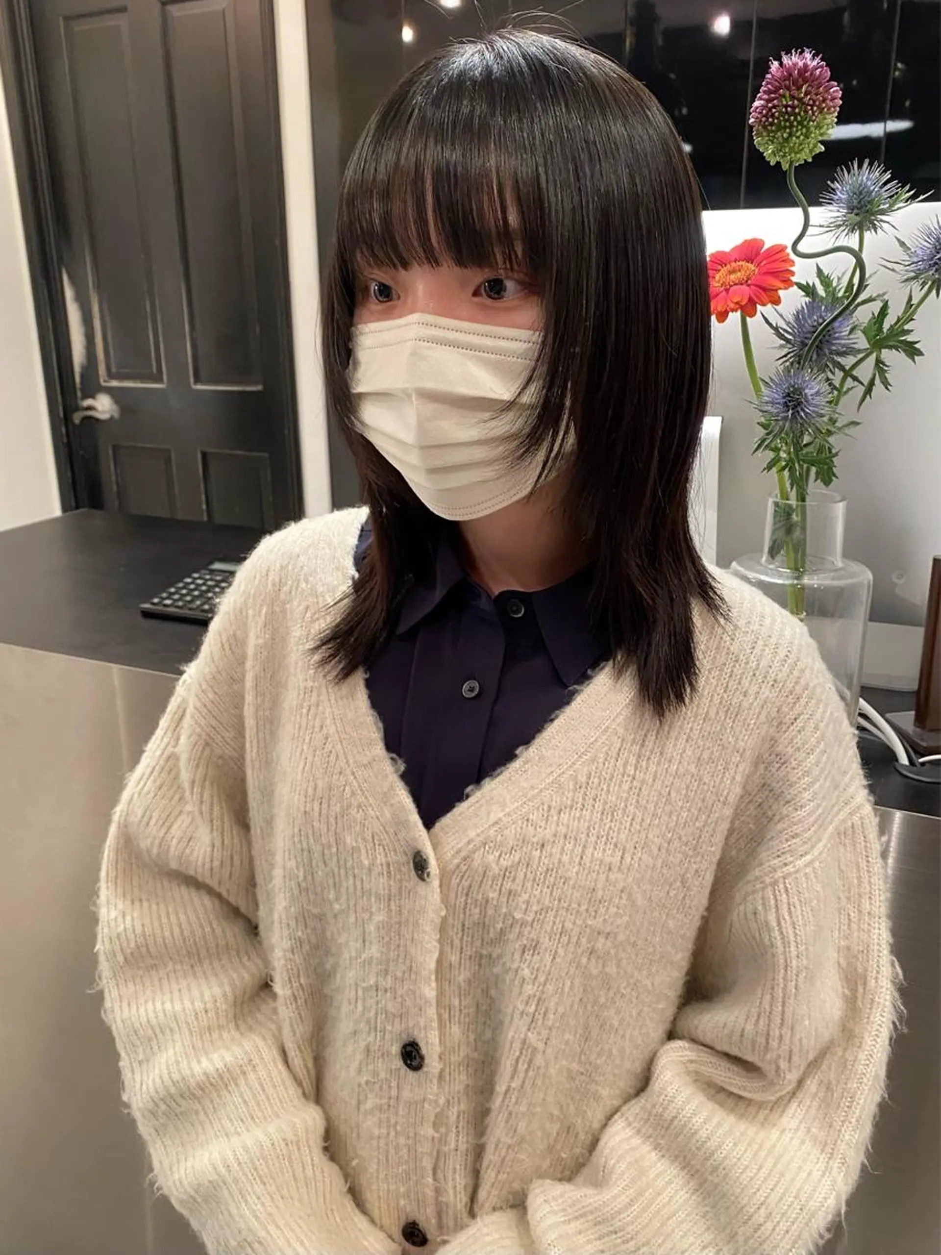 ミディアム パーマ 縮毛矯正 riria/ボブ /透明感カラー🎀のヘアスタイル