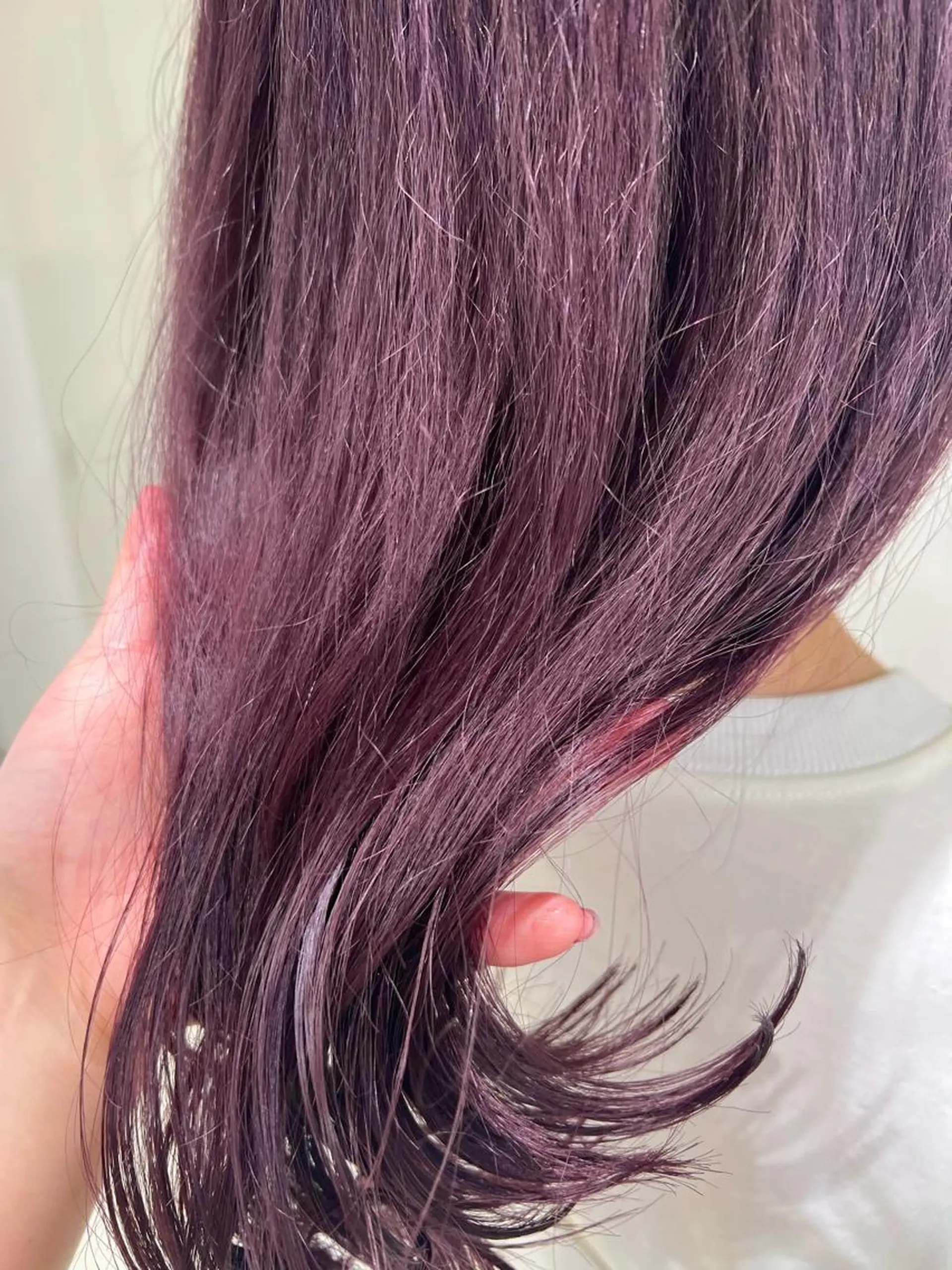 セミロング カラー ラベンダーカラー ピンクカラー ピンクラベンダー ヘアカラー トリートメント 【暖色カラー特化】 中山由梨のヘアスタイル
