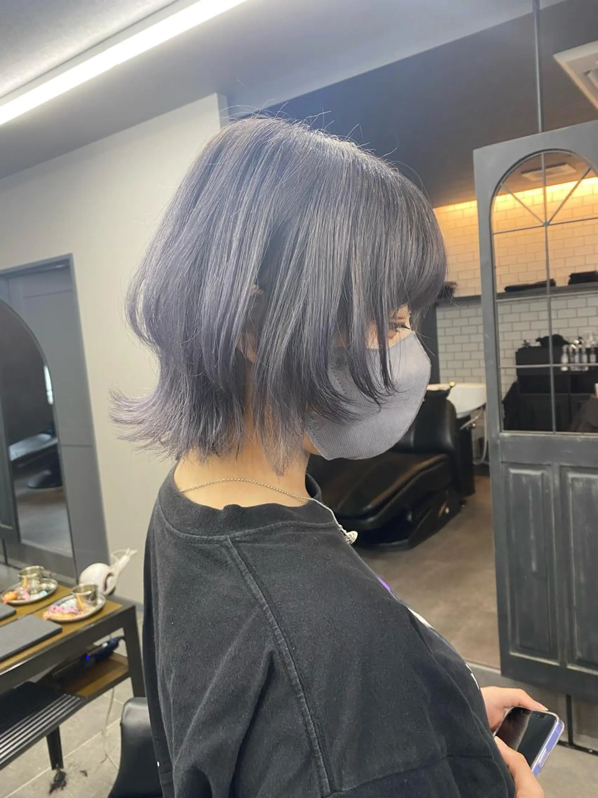 ミディアム maco 艶感ハイトーン🦋のヘアスタイル