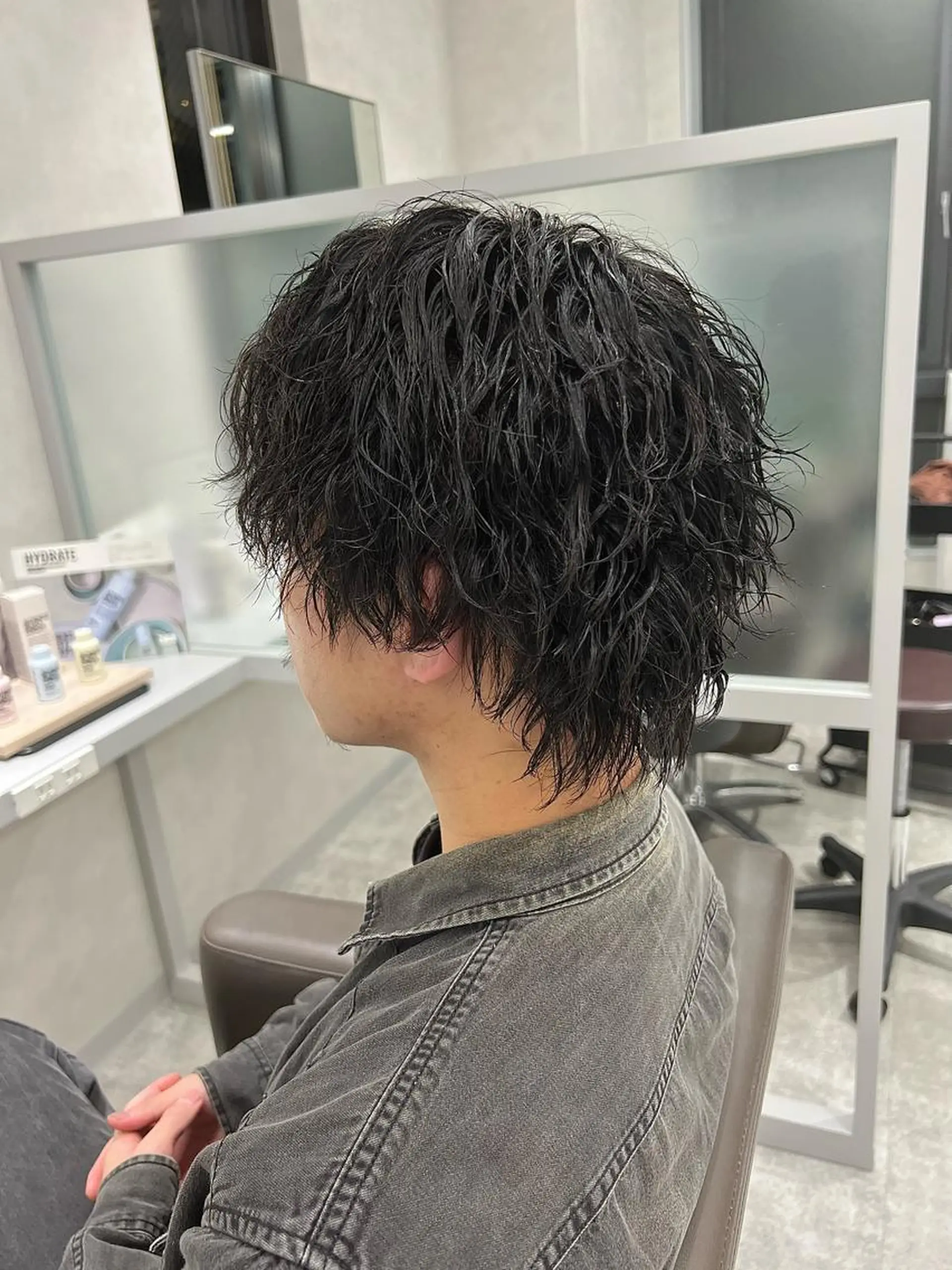 ショート カラー パーマ メンズ 関西センターパート メンズモデル募集のヘアスタイル