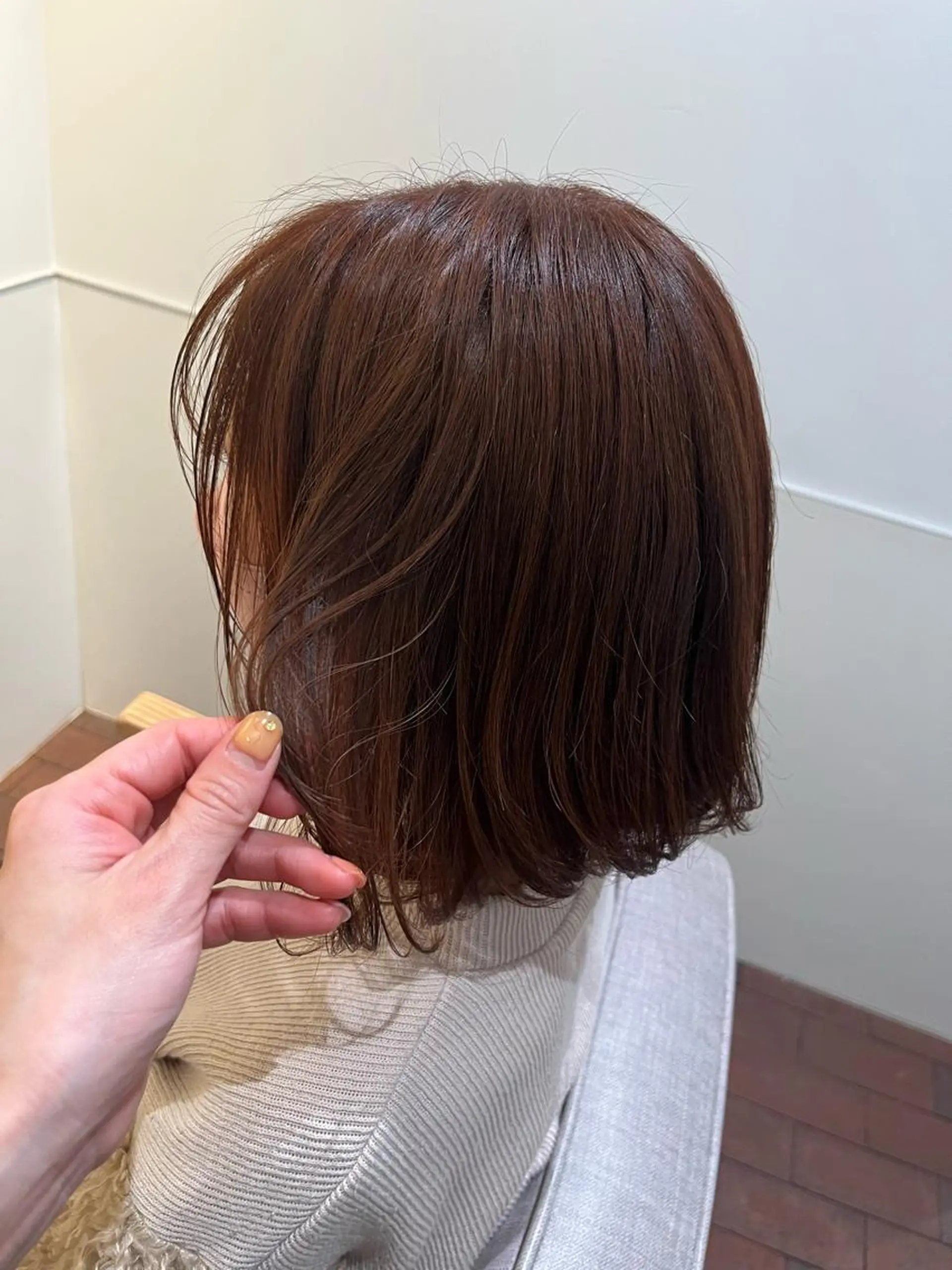 ミディアム カラー ベージュカラー ピンクカラー ピンクベージュ ボブ マンツーマン 縮毛矯正/マユコのヘアスタイル