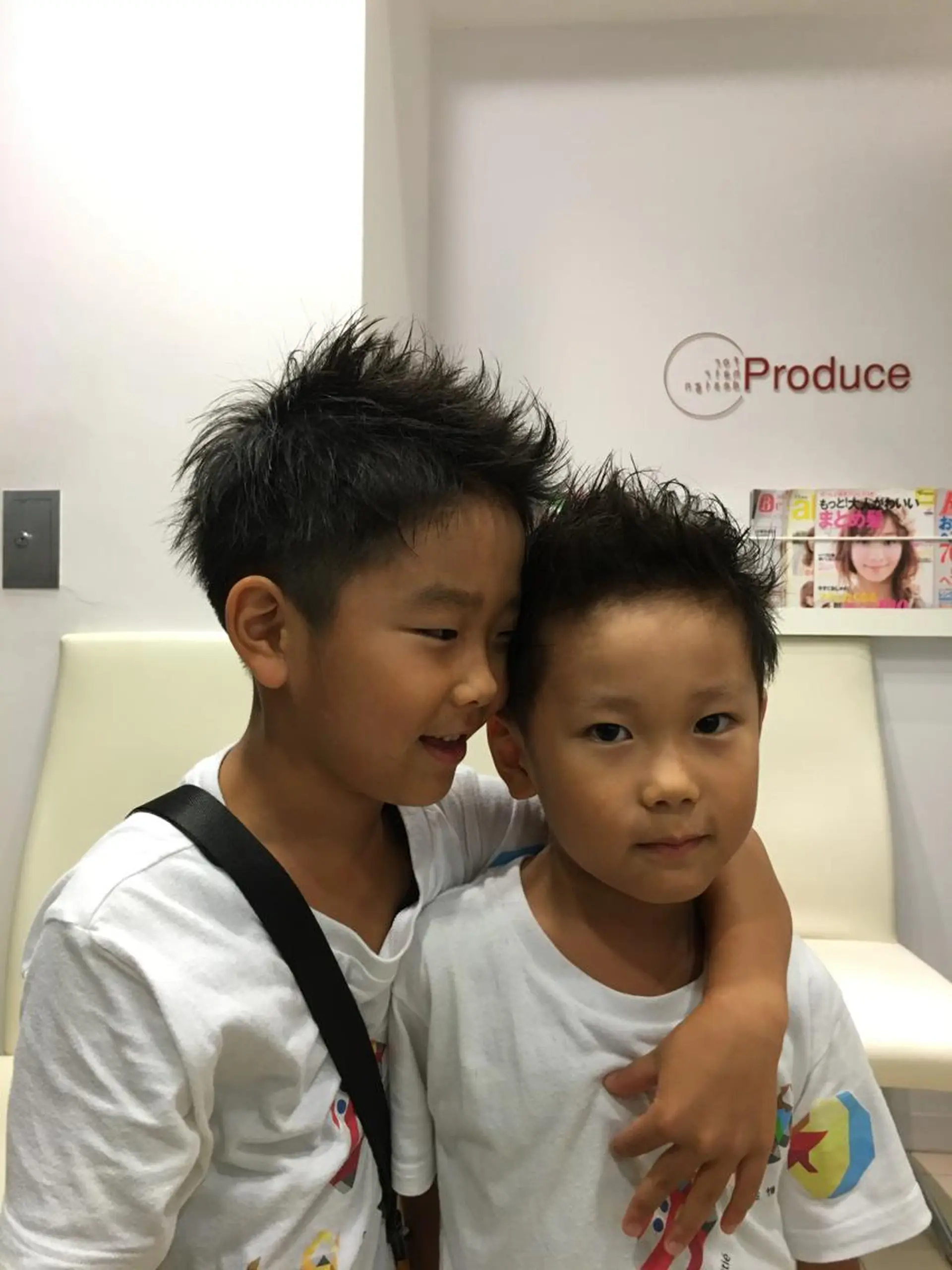 ショート メンズ キッズ アップバング モヒカン ソフトモヒカン 髪質改善× 白髪ぼかし溝江のヘアスタイル