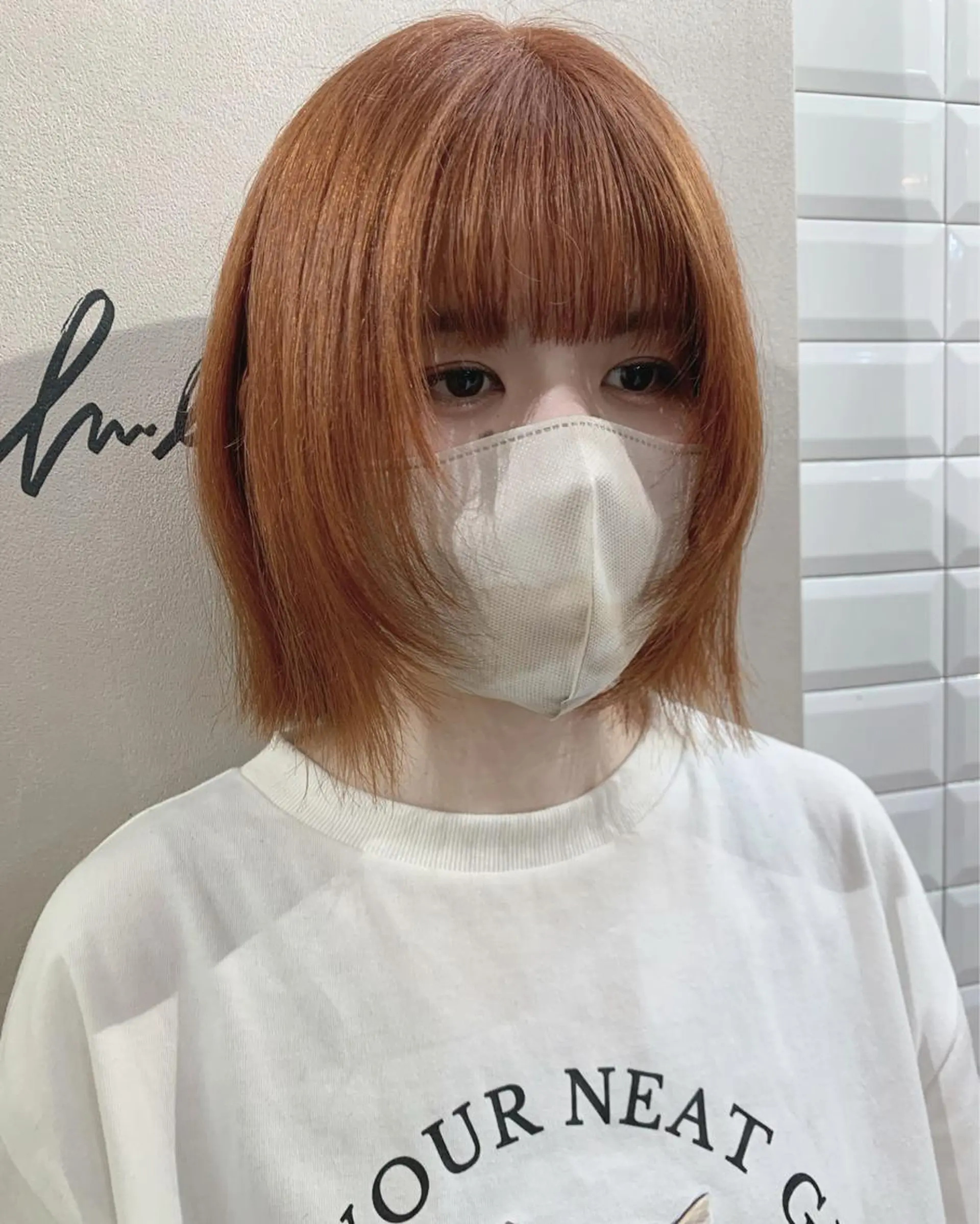 ショート カラー ブリーチ オレンジ カット ヘアカラー トリートメント hub hair レイヤー/透明感のヘアスタイル