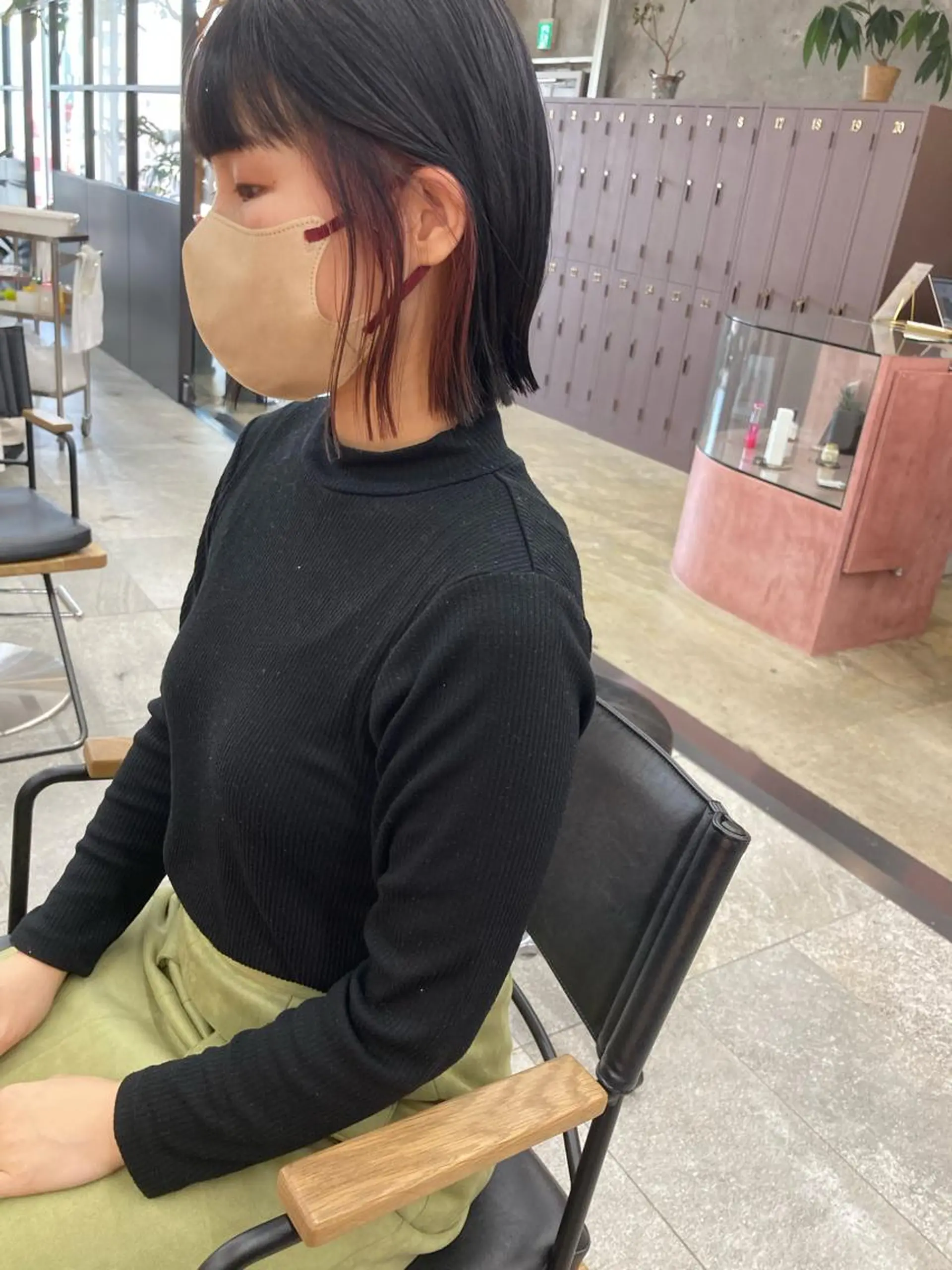 ミディアム カラー ピンクカラー カット ヘアカラー 小木曽智美 /ボブ/ショートのヘアスタイル