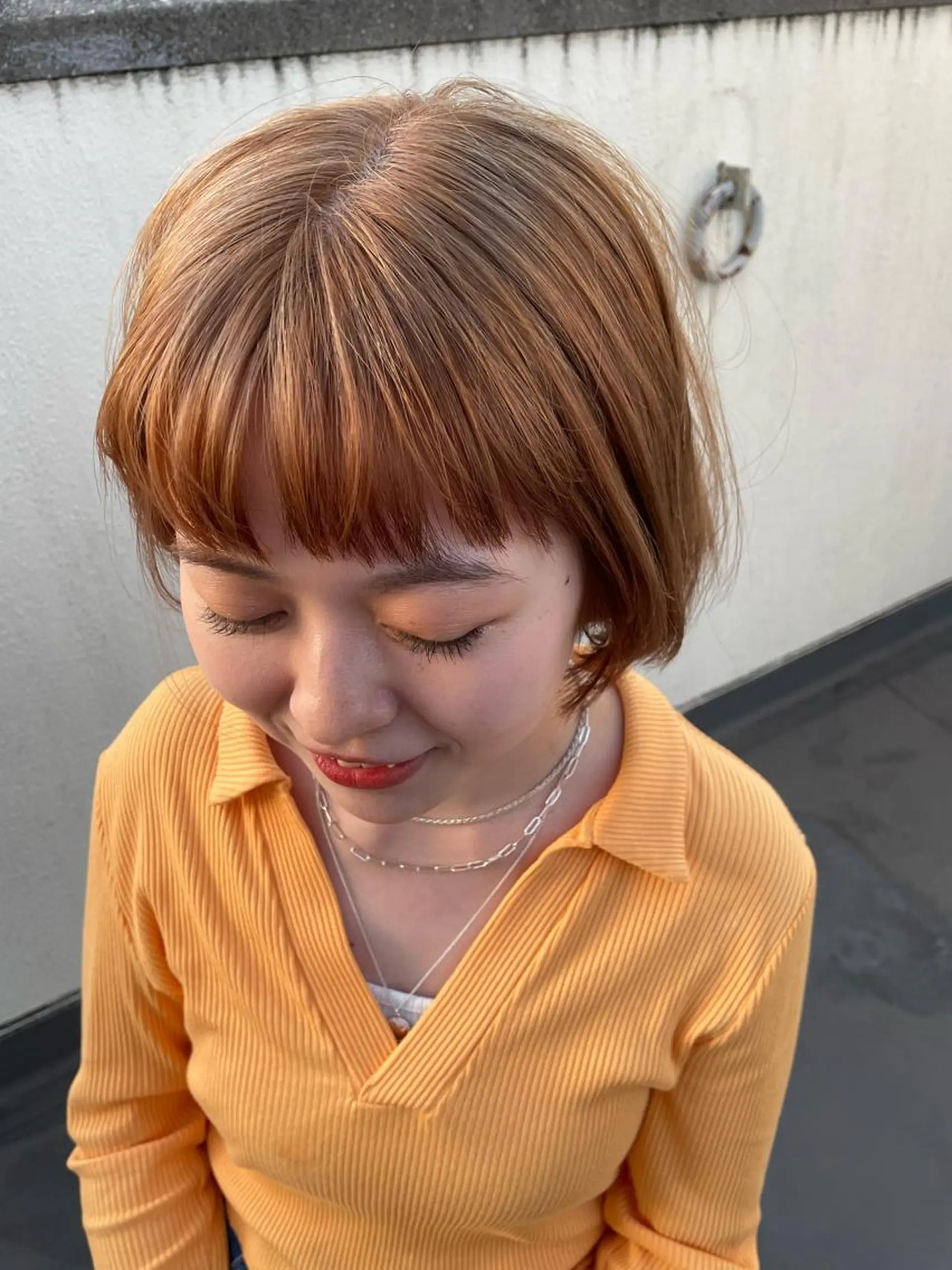 ミディアム カラー カット ヘアカラー tomo🍒パーマ ハイトーン似合わせのヘアスタイル