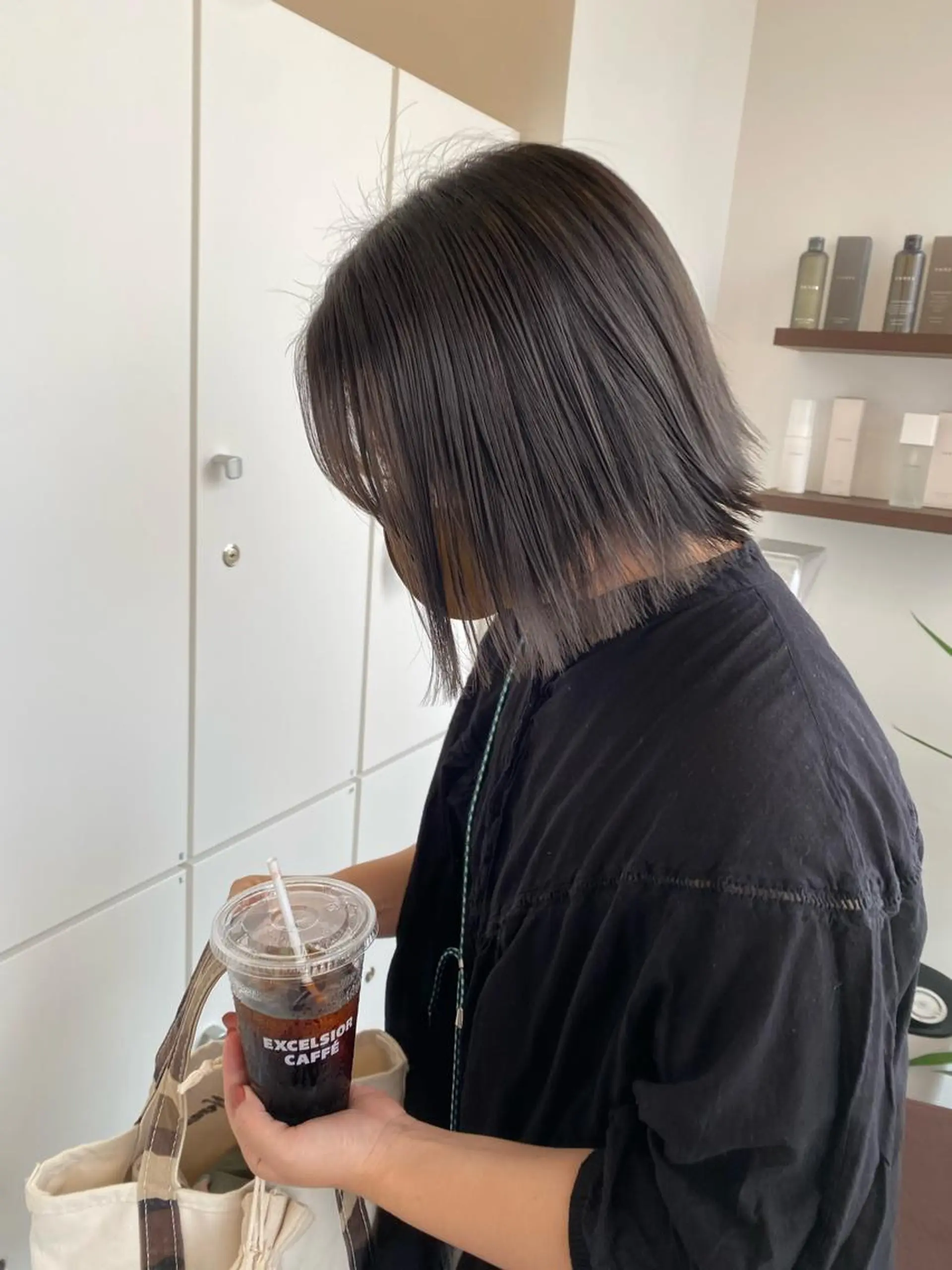 ミディアム カラー パーマ ヘアアレンジ 縮毛矯正 re naのヘアスタイル