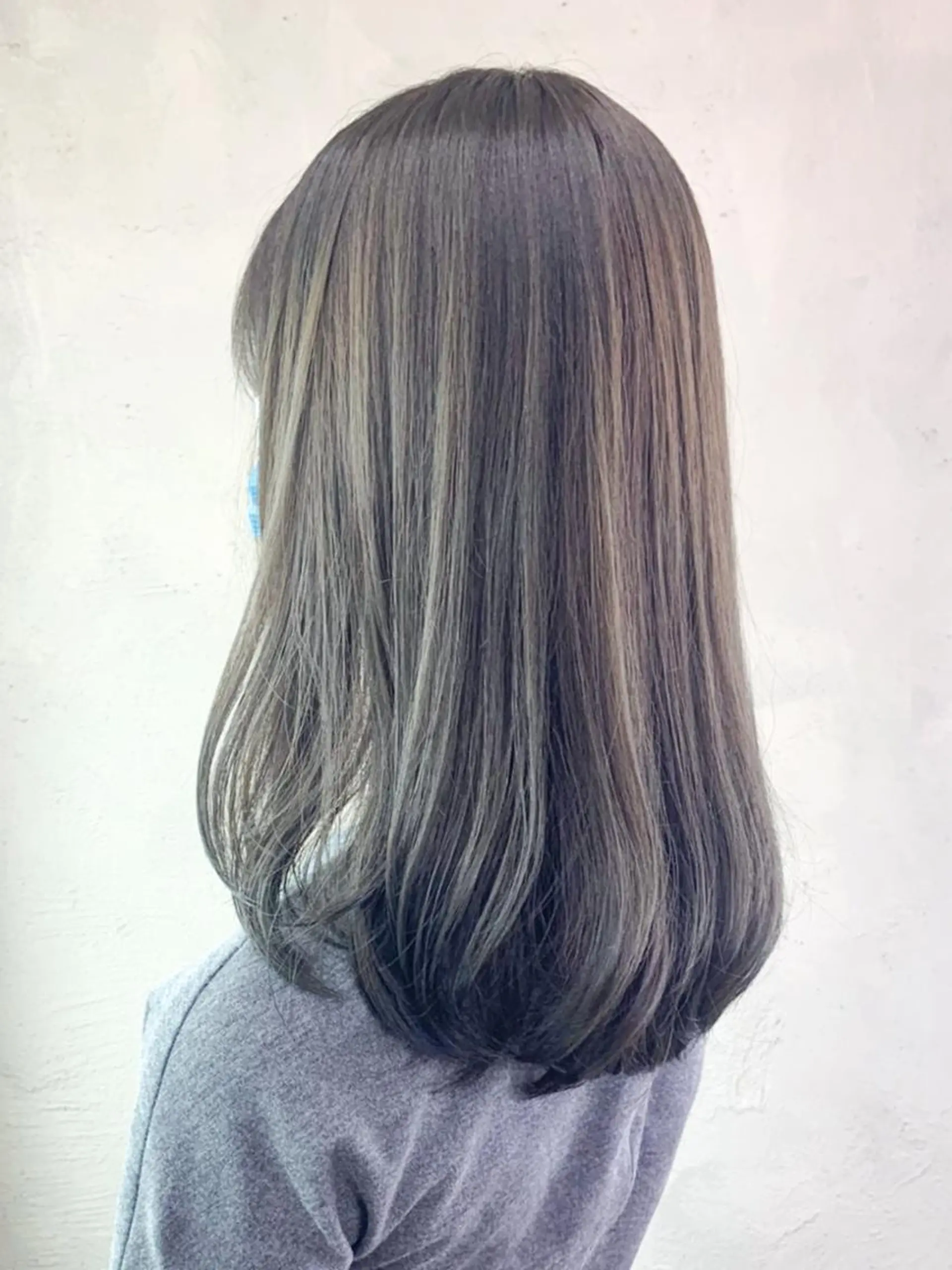 セミロング カラー パーマ ヘアアレンジ グレージュ オリーブグレージュ オリーブグレー ITbyALBUM 中野店のヘアスタイル