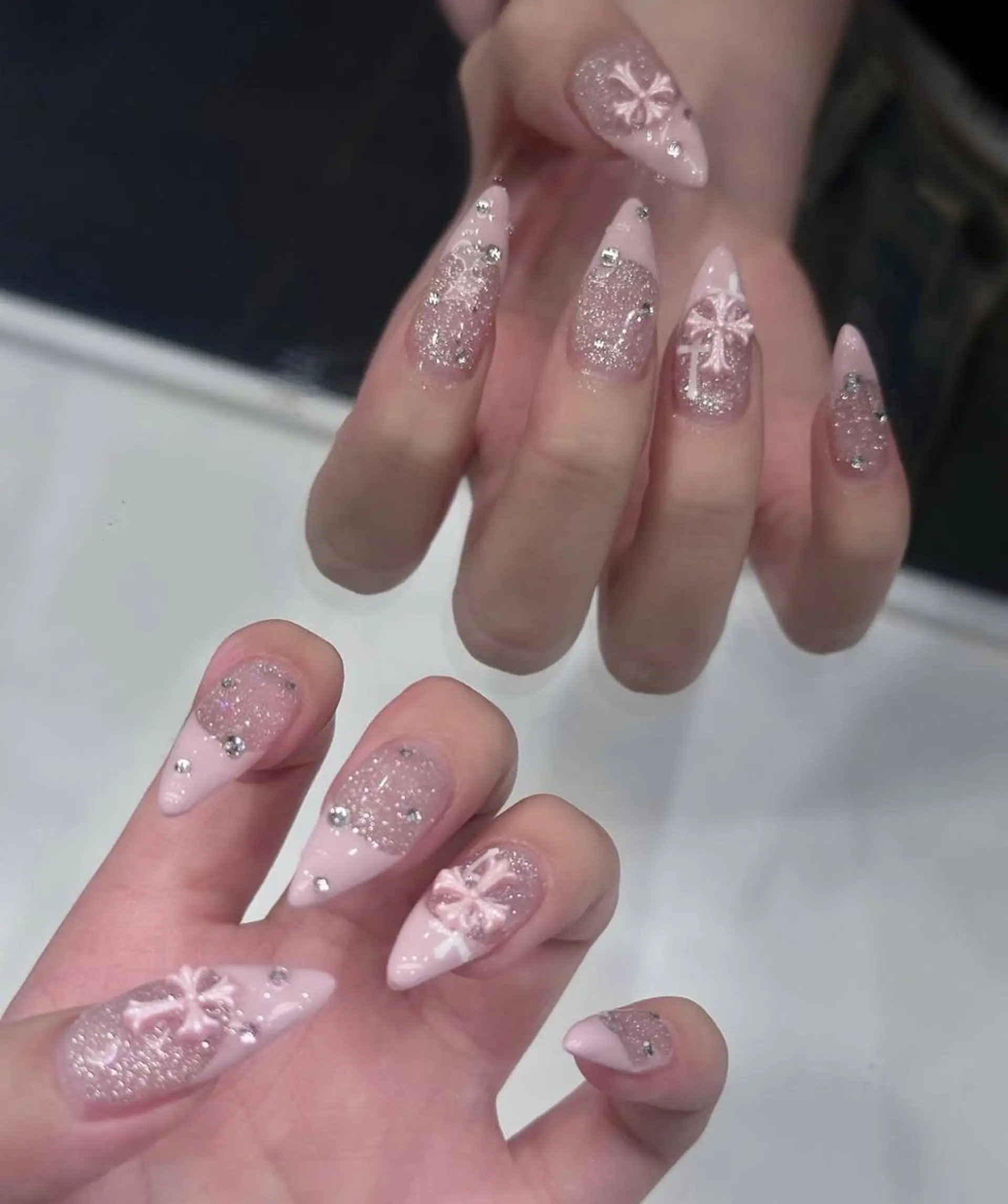 ネイル 長さ出し フレンチネイル グラデーション 卒業式 マグネットネイル Sora nail 長さ出し専門店のネイルデザイン