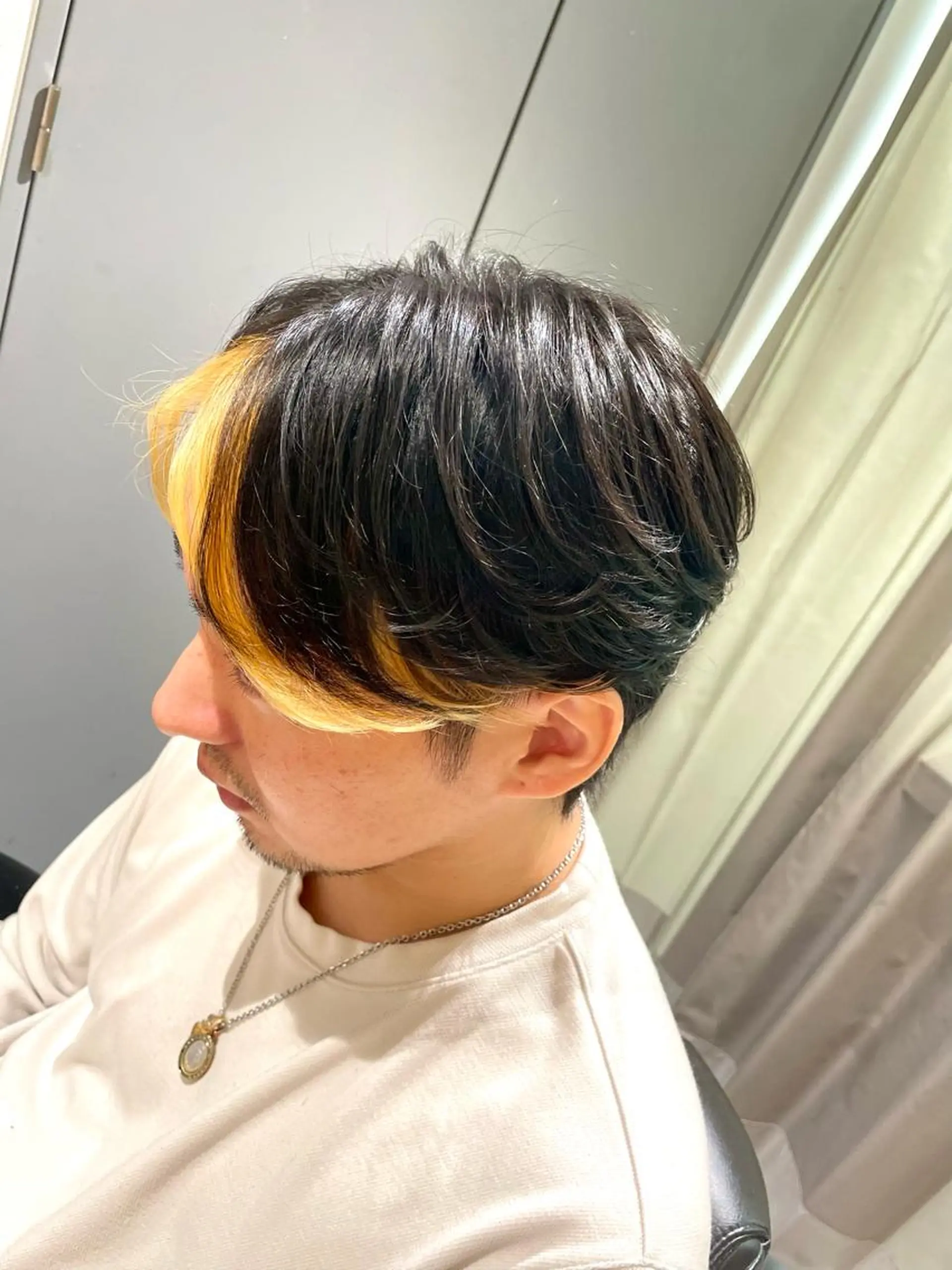 ミディアム メンズ センターパート メンズウルフカット ウルフカット カット 銀座メンズカット/ 銀座メンズパーマ/のヘアスタイル