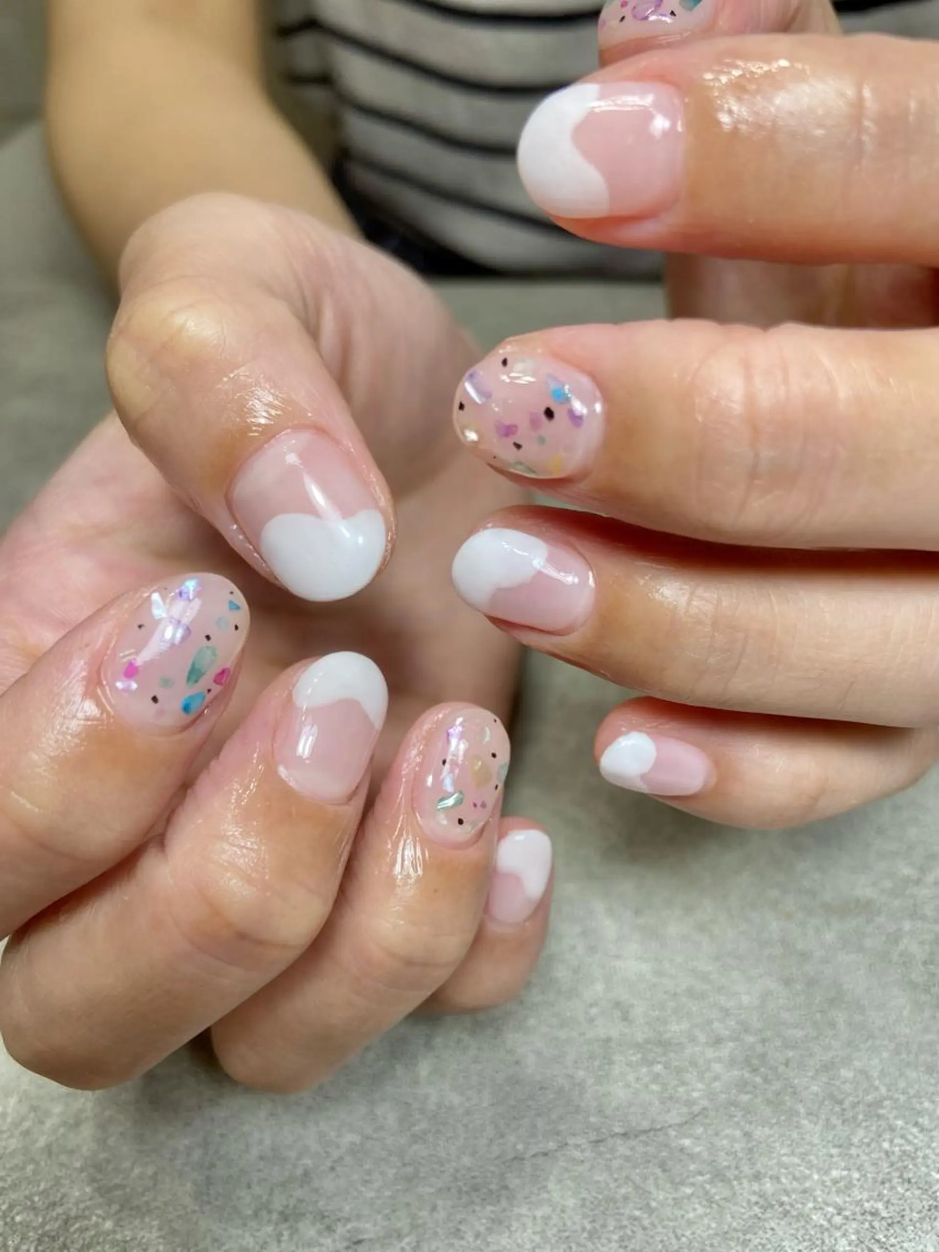 ネイル フレンチネイル 韓国ネイル ショートネイル 夏ネイル ワンホンネイル salon de oct.のネイルデザイン