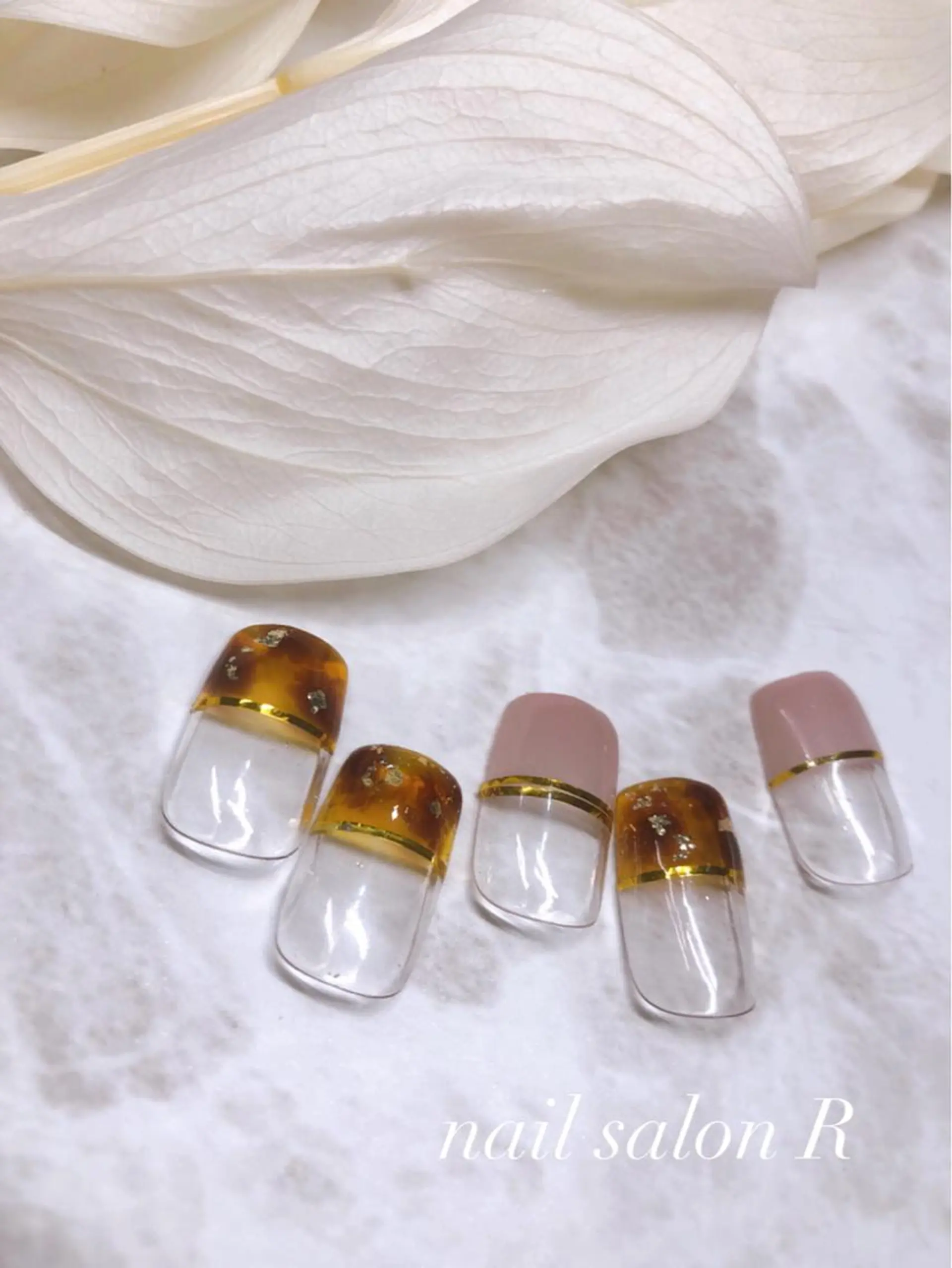 ネイル べっ甲ネイル ハンドネイル nail salon Rのネイルデザイン