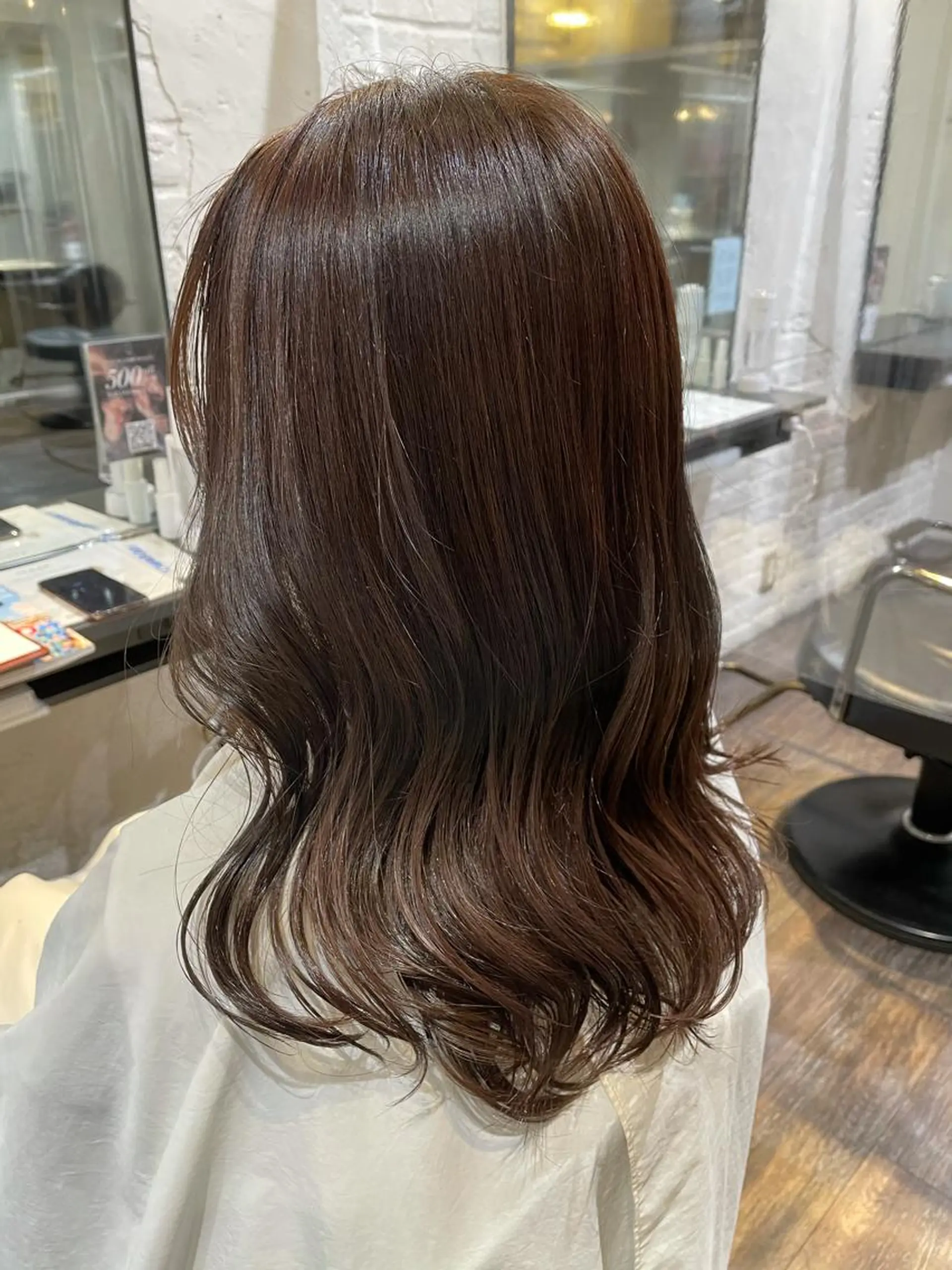 セミロング カラー ブラウンカラー 赤み無し柔らかカラー 【梅田】madokaのヘアスタイル