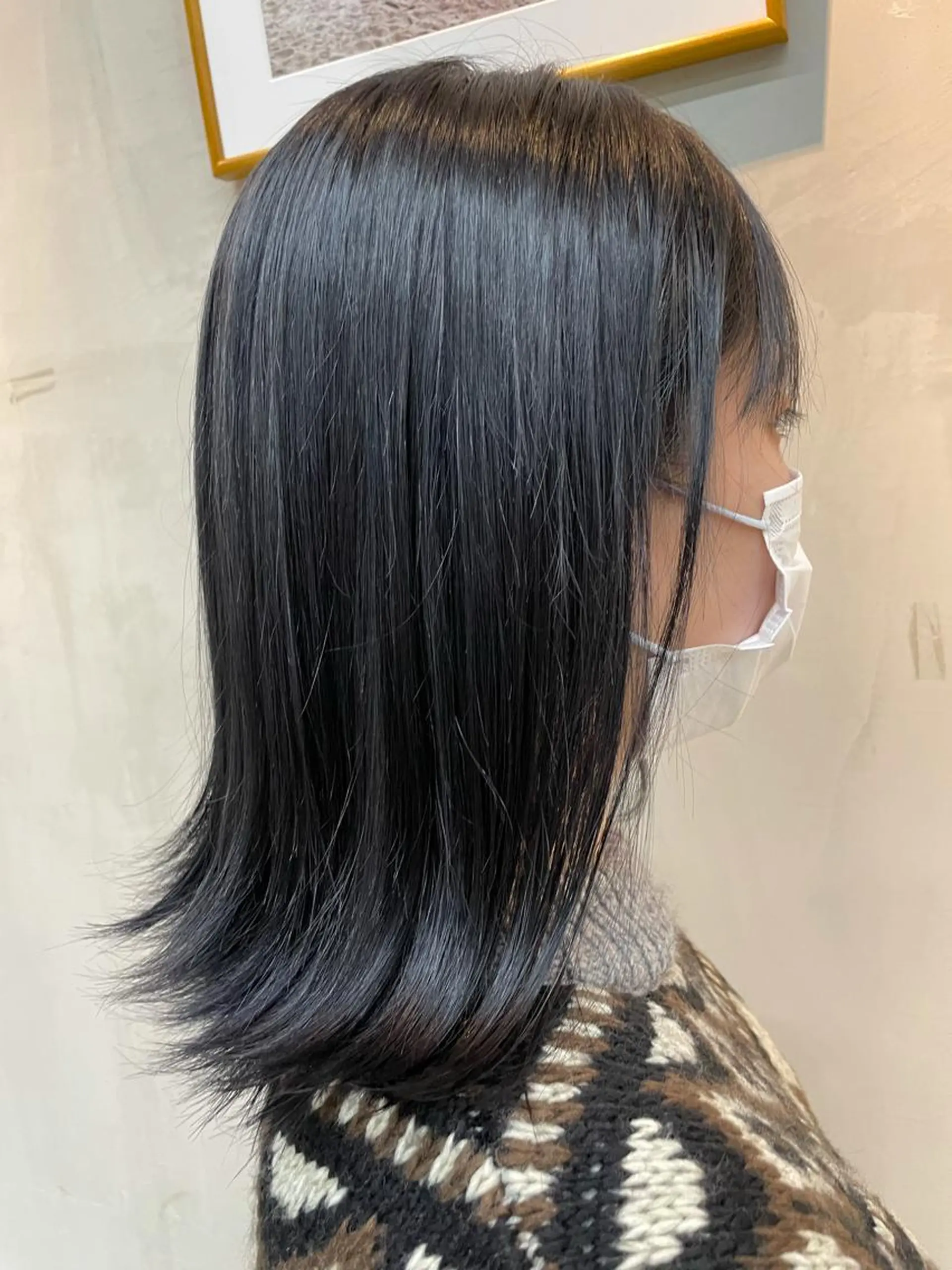 ミディアム カラー アッシュ 透明感カラー ボブ/ショート /パーマ/shinのヘアスタイル
