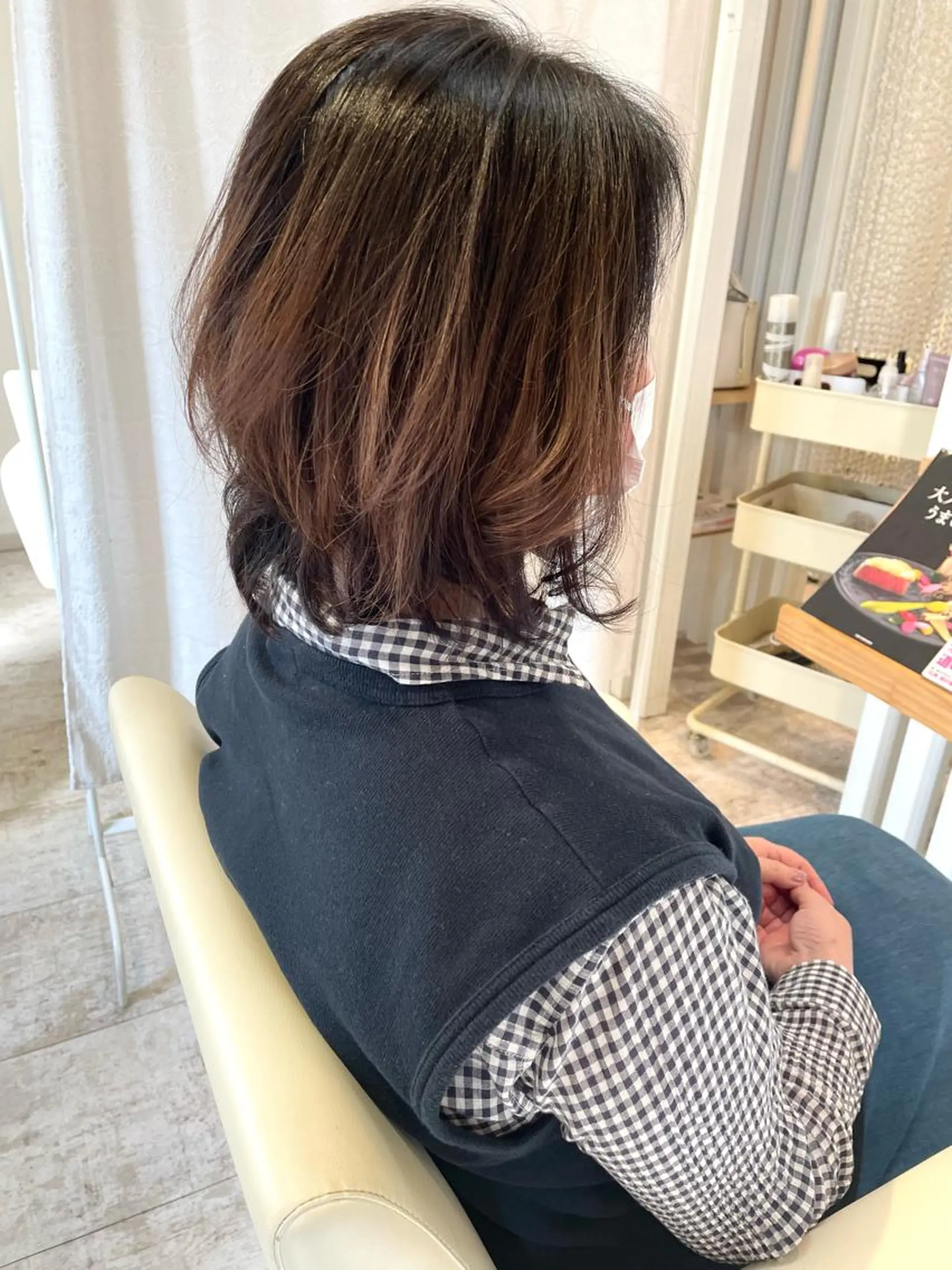 ミディアム カラー レイヤーカット カット ヘアカラー トリートメント ヘッドスパ 北九州美容室 🕊️わかな✂︎のヘアスタイル