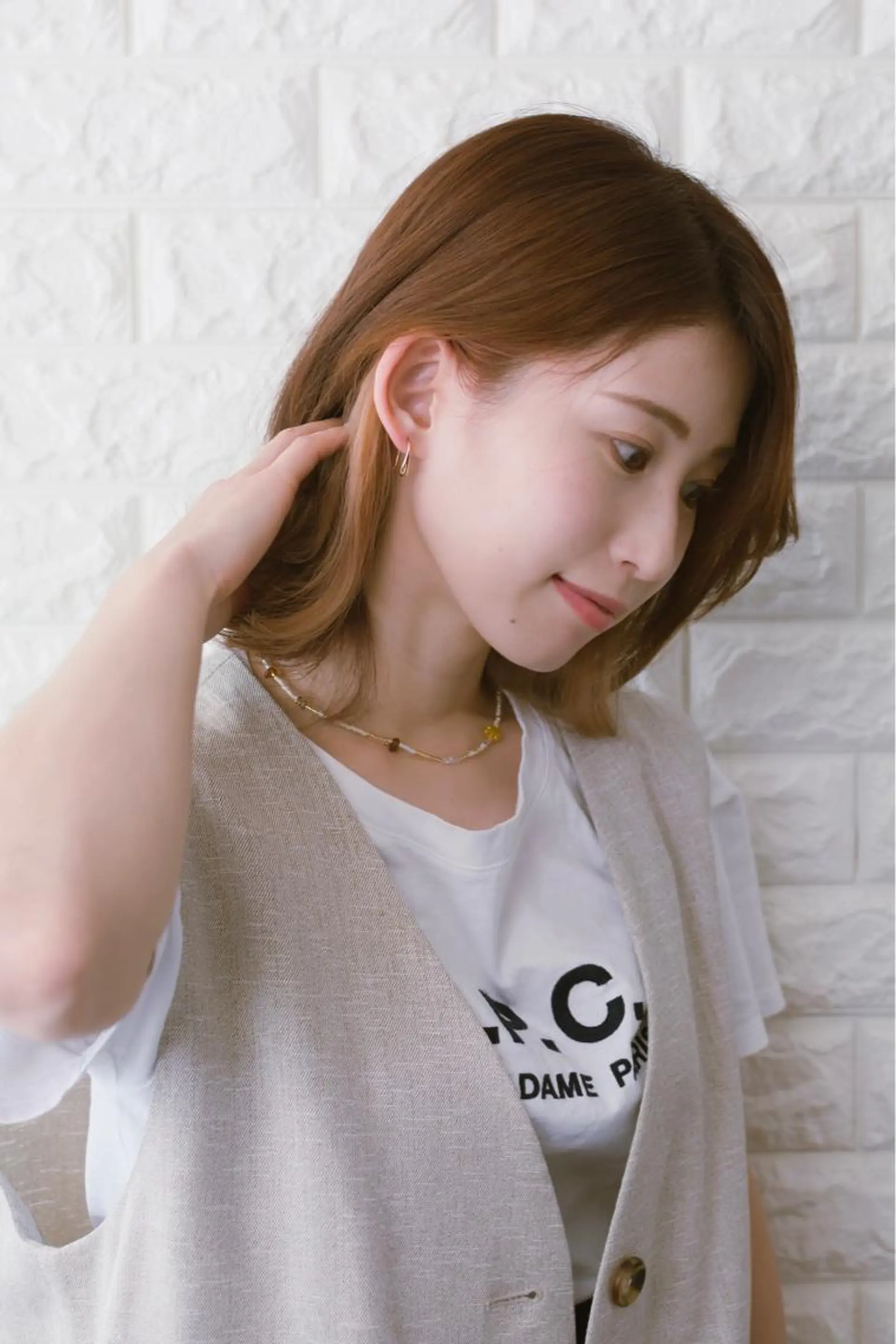 ミディアム ショートボブ ボブ 外国人風カラー ハイライト 似合わせカット 撮影モデル 斉藤 正敏のその他イメージ